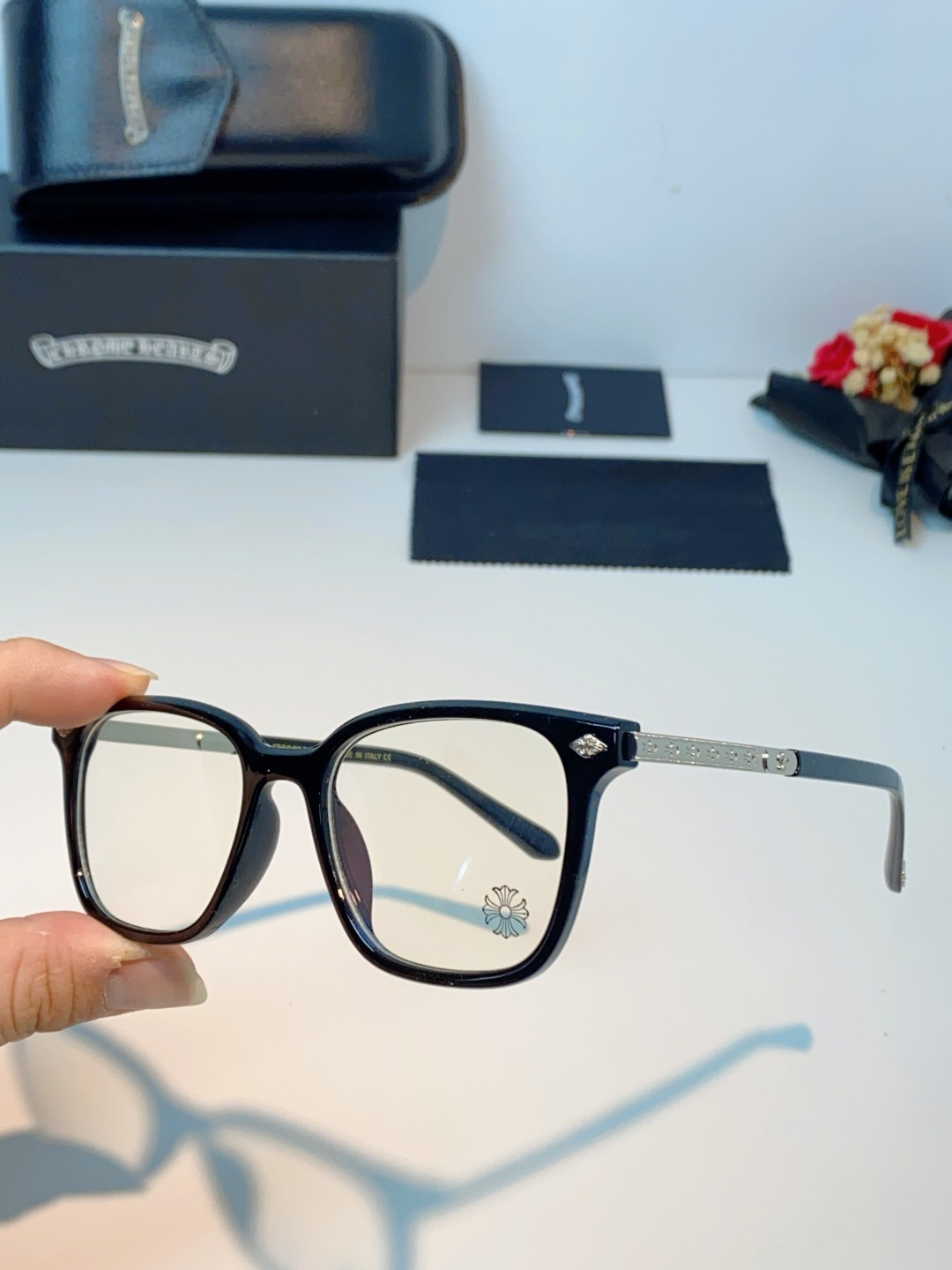 Chrome Hearts 克罗心 2026新款 太阳镜男女方框平光镜经典旅游时尚光学眼镜 素颜必备