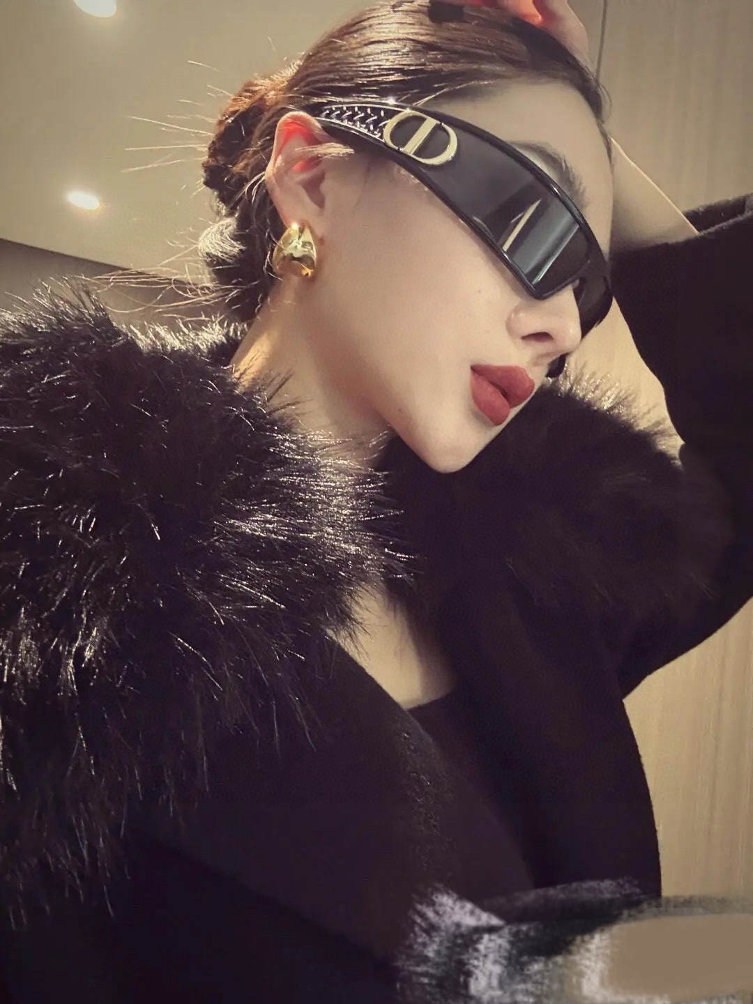 高品质 Dior迪奥 2026新款太阳镜兼发箍通用 高版本出货 未来感飞行员式防风骑行太阳眼镜男女嘻哈蹦