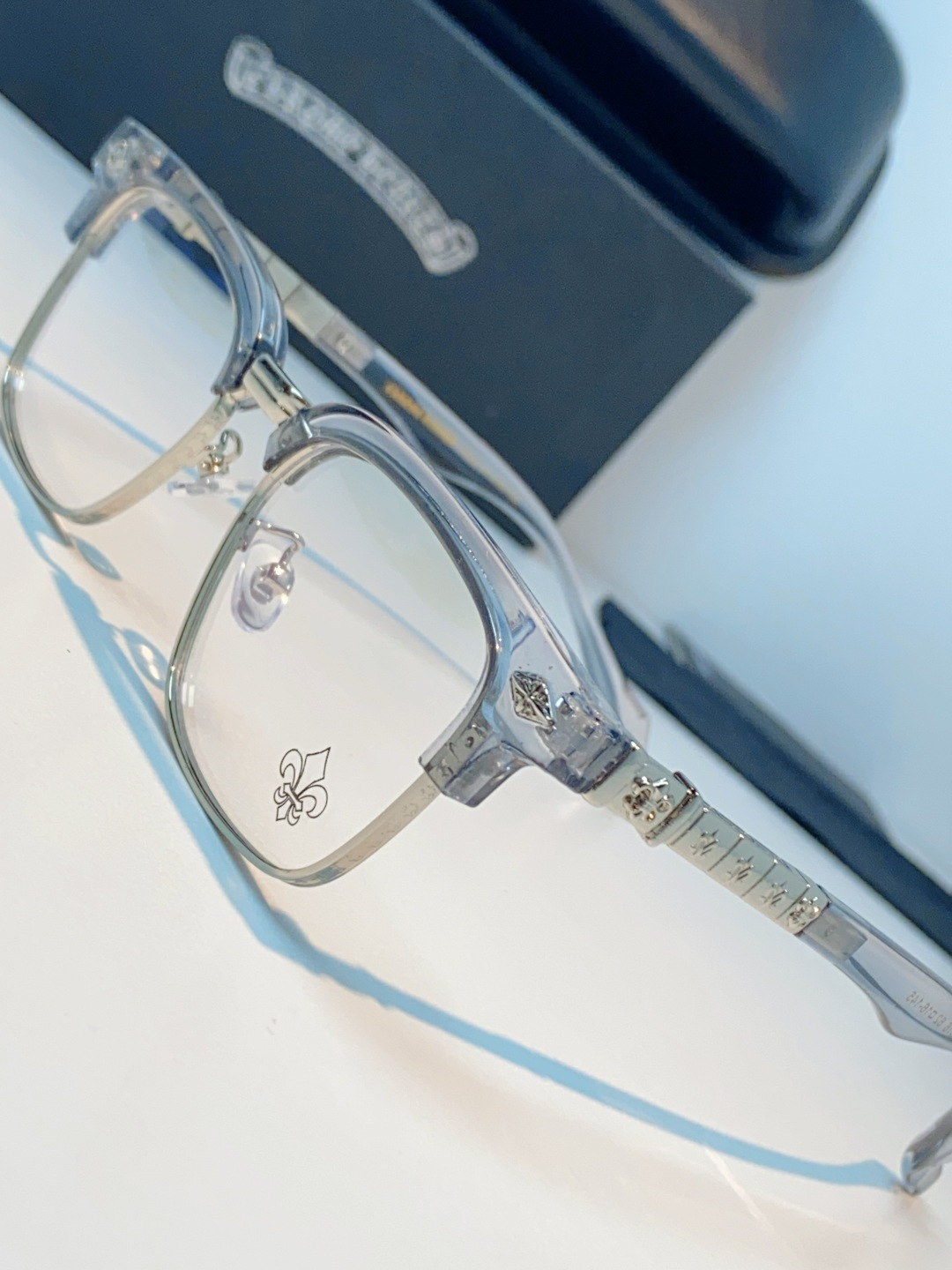 Chrome Hearts 克罗心 2026新款炫酷柯罗心潮新款商务半框眼镜男大脸时尚手工架防蓝光近视