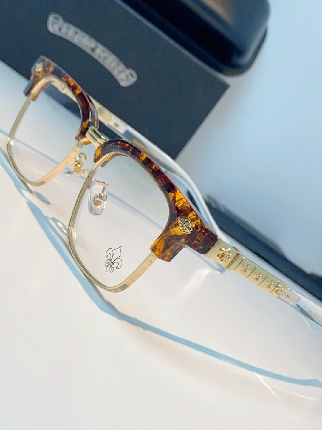Chrome Hearts 克罗心 2026新款炫酷柯罗心潮新款商务半框眼镜男大脸时尚手工架防蓝光近视