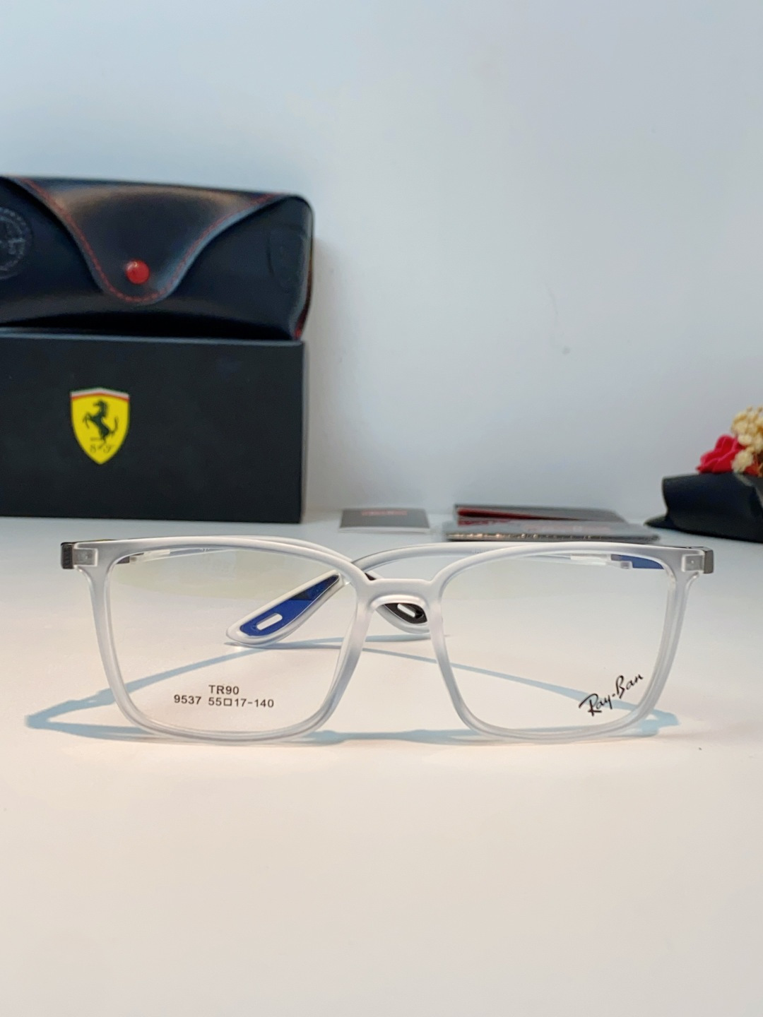 RayBan雷朋法拉利联名款 2026新款商务板材男眼镜架大脸近视可配防蓝光眼镜框RB9537 Size