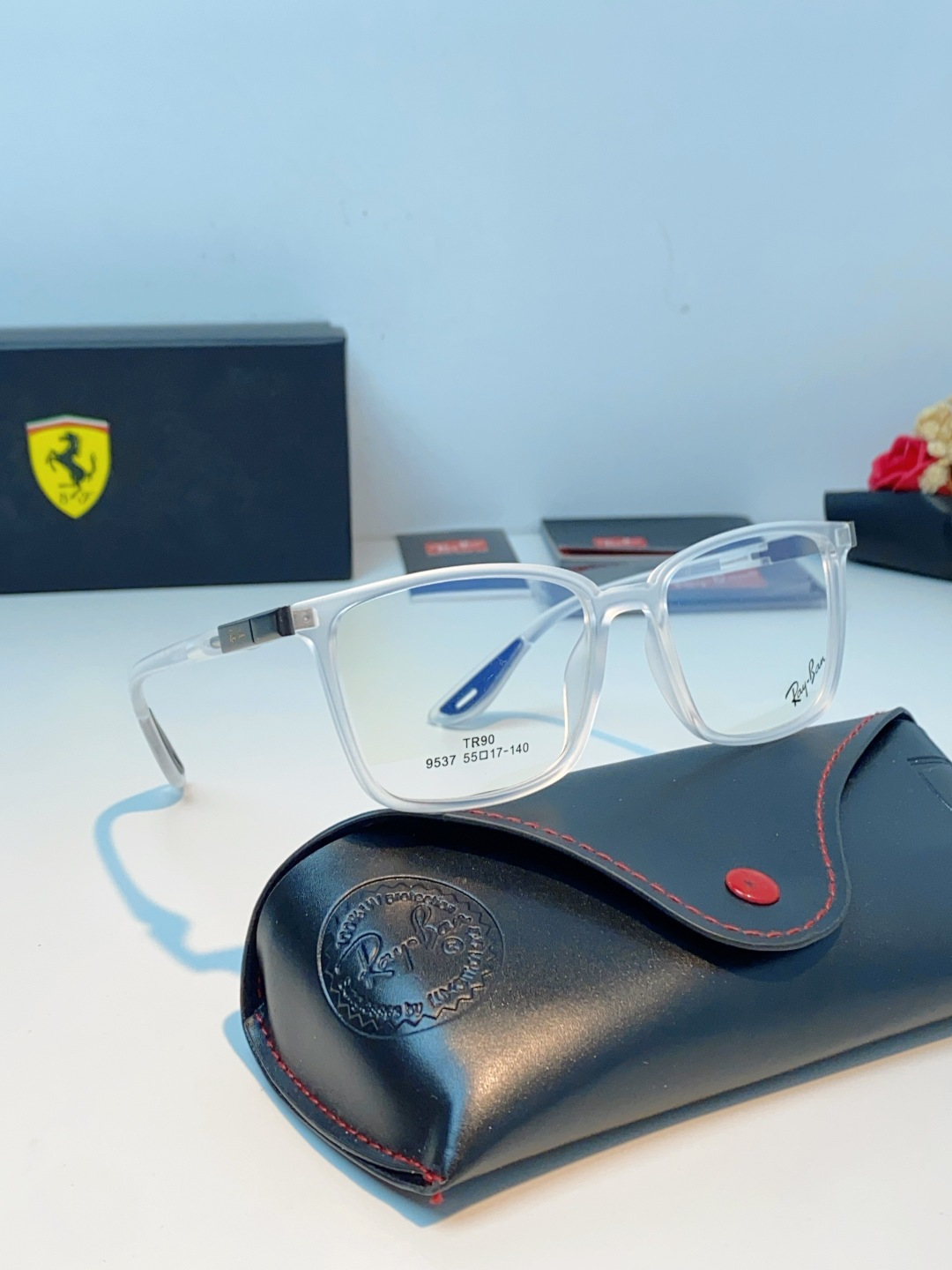 RayBan雷朋法拉利联名款 2026新款商务板材男眼镜架大脸近视可配防蓝光眼镜框RB9537 Size