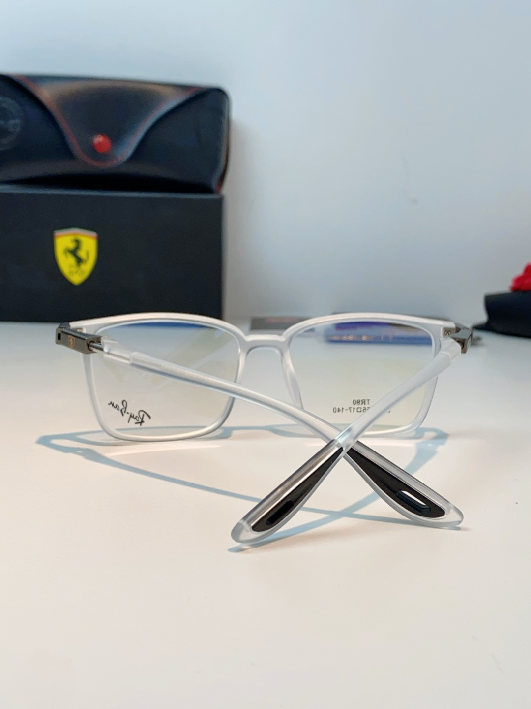 RayBan雷朋法拉利联名款 2026新款商务板材男眼镜架大脸近视可配防蓝光眼镜框RB9537 Size