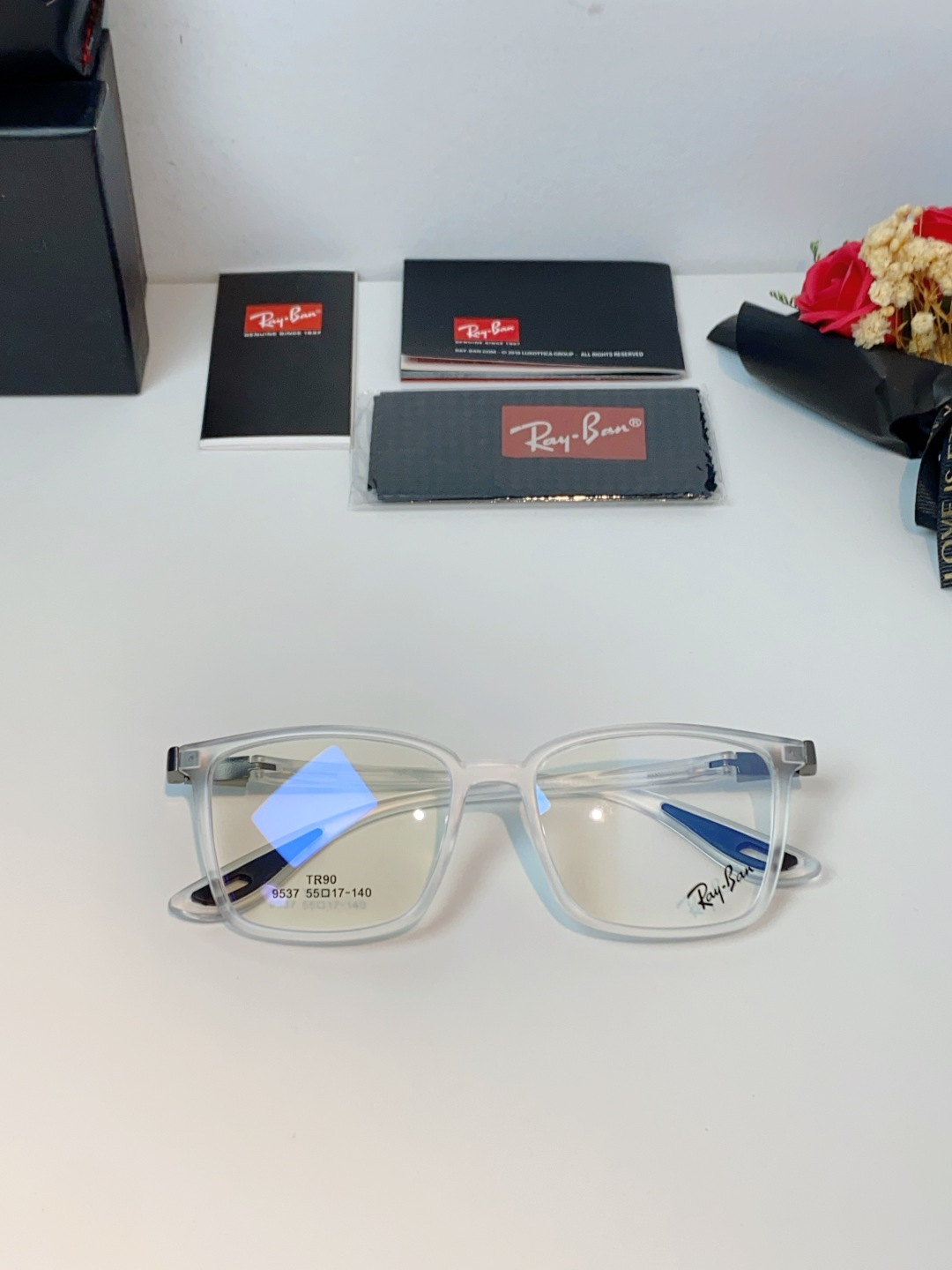 RayBan雷朋法拉利联名款 2026新款商务板材男眼镜架大脸近视可配防蓝光眼镜框RB9537 Size