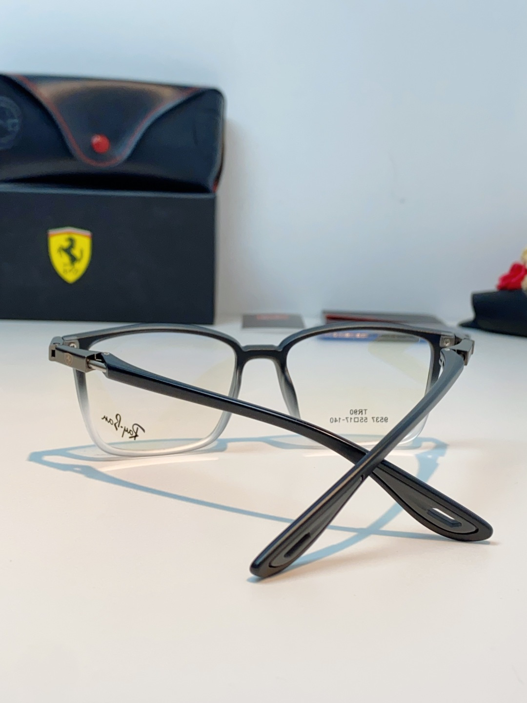 RayBan雷朋法拉利联名款 2026新款商务板材男眼镜架大脸近视可配防蓝光眼镜框RB9537 Size