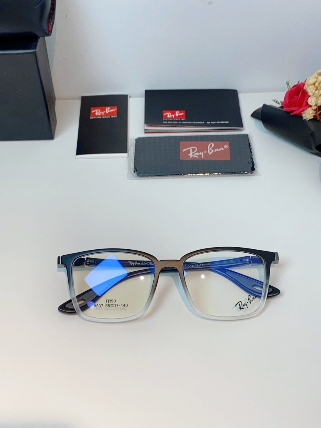 RayBan雷朋法拉利联名款 2026新款商务板材男眼镜架大脸近视可配防蓝光眼镜框RB9537 Size