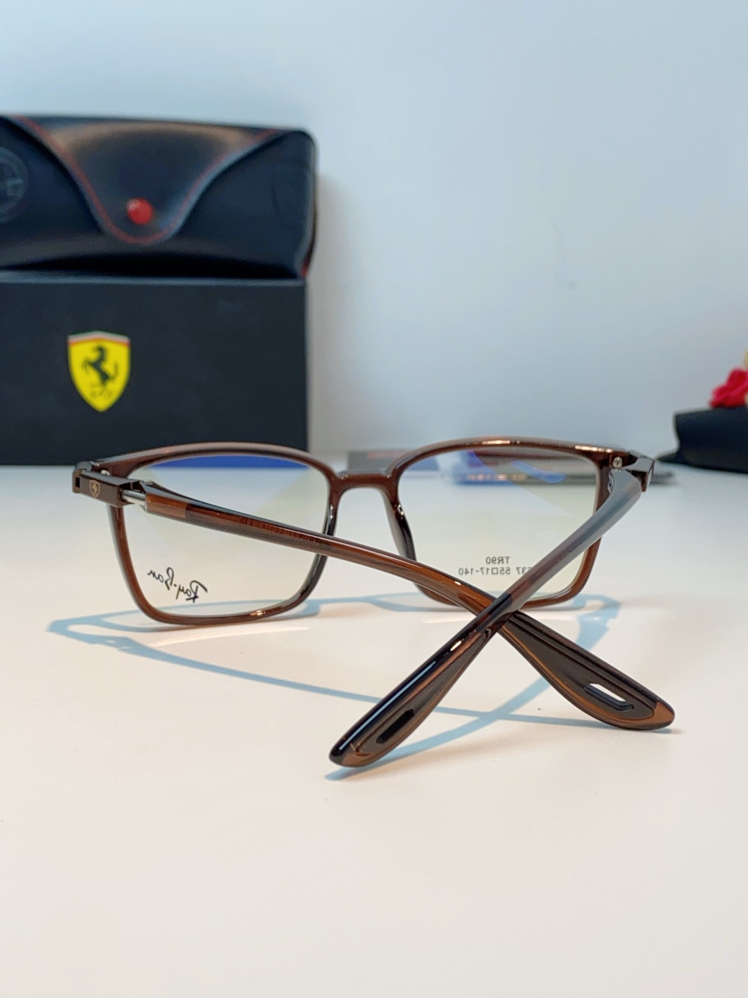 RayBan雷朋法拉利联名款 2026新款商务板材男眼镜架大脸近视可配防蓝光眼镜框RB9537 Size