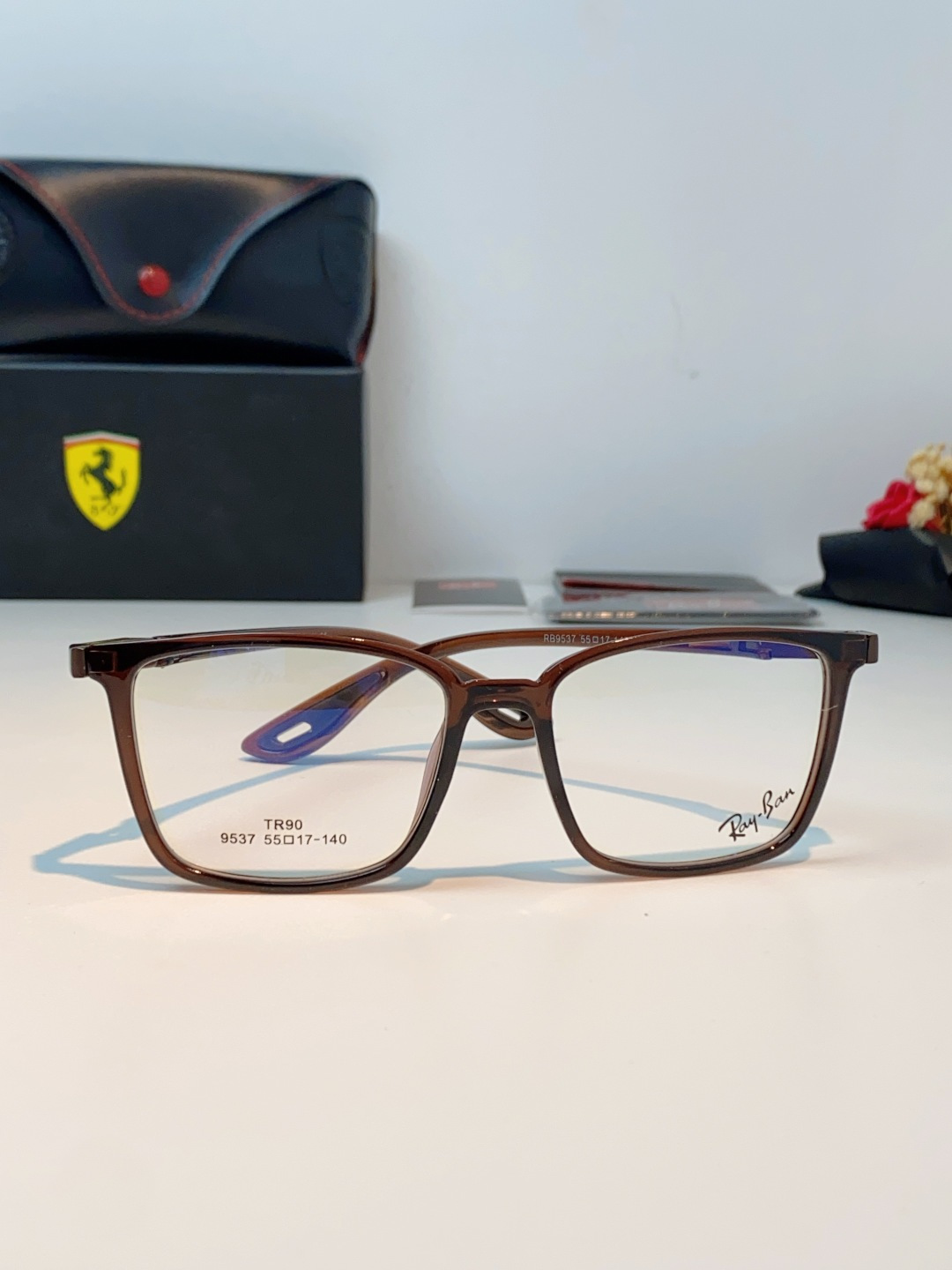 RayBan雷朋法拉利联名款 2026新款商务板材男眼镜架大脸近视可配防蓝光眼镜框RB9537 Size