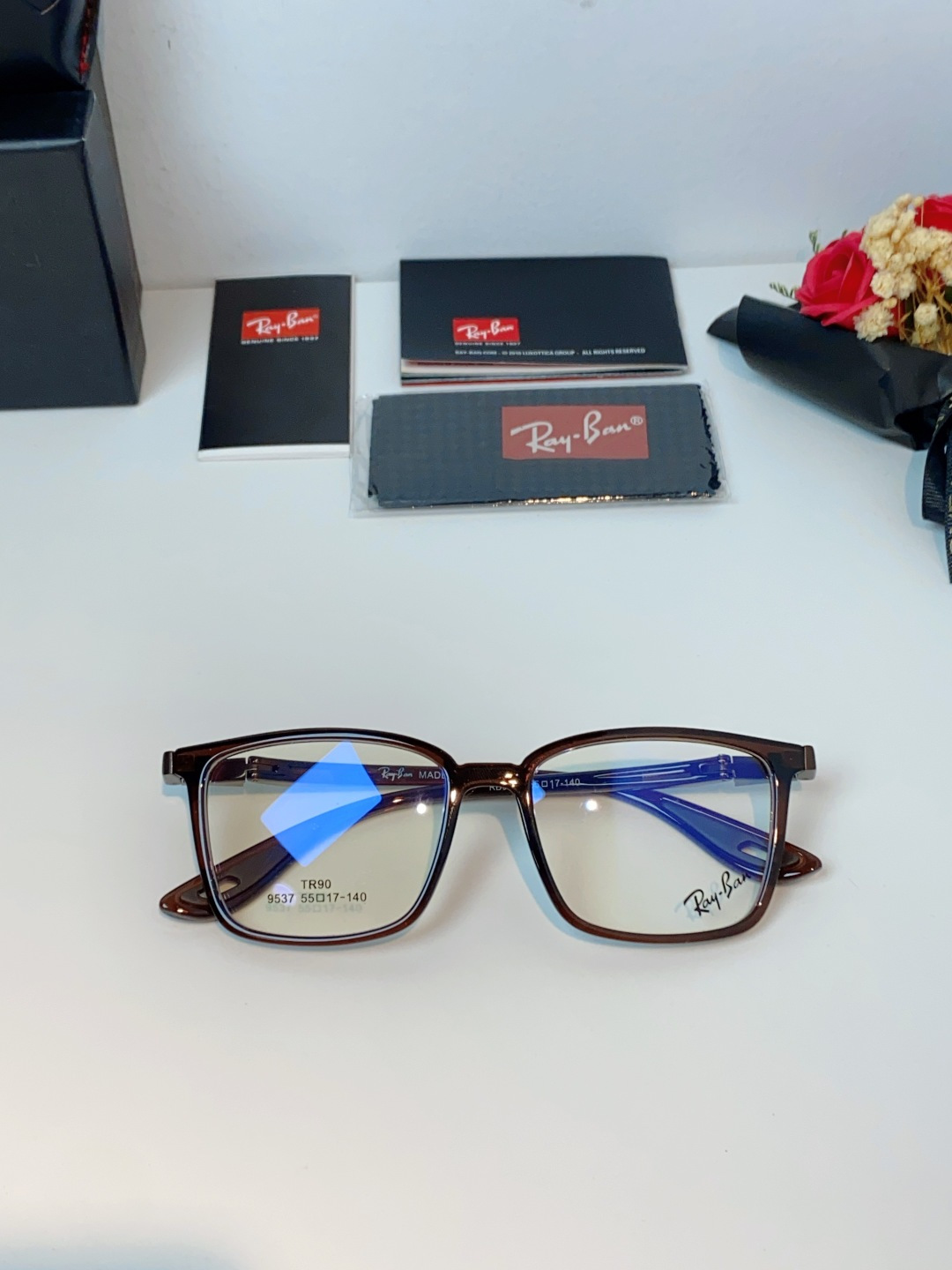 RayBan雷朋法拉利联名款 2026新款商务板材男眼镜架大脸近视可配防蓝光眼镜框RB9537 Size