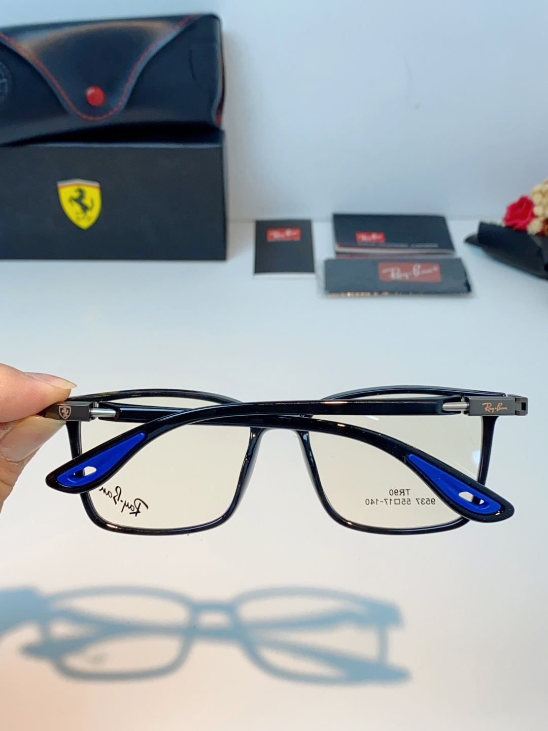 RayBan雷朋法拉利联名款 2026新款商务板材男眼镜架大脸近视可配防蓝光眼镜框RB9537 Size