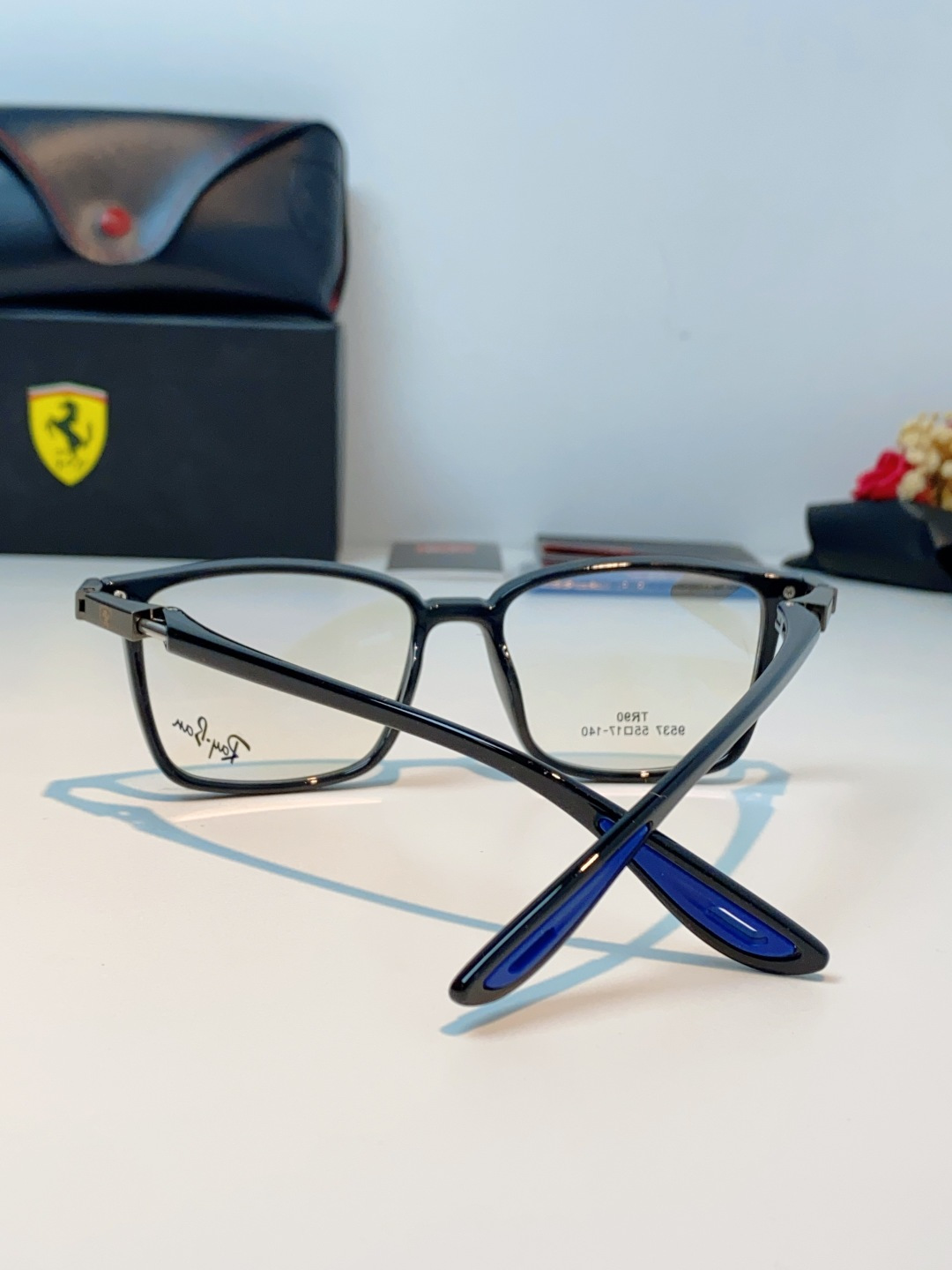 RayBan雷朋法拉利联名款 2026新款商务板材男眼镜架大脸近视可配防蓝光眼镜框RB9537 Size