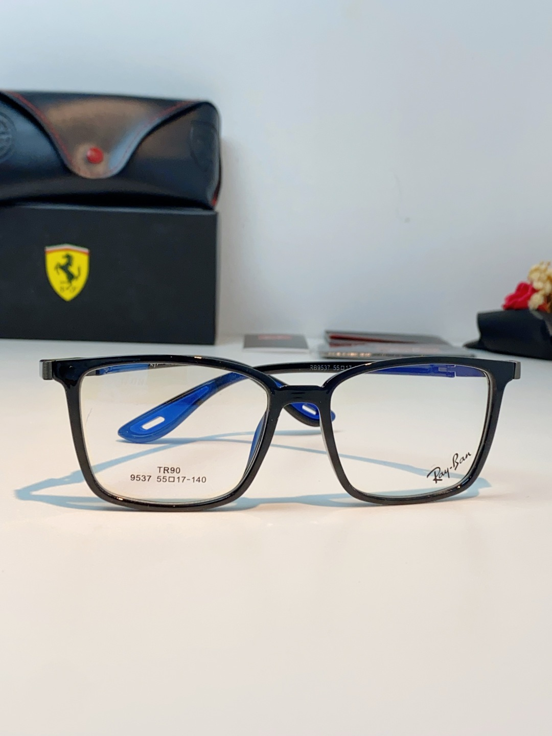 RayBan雷朋法拉利联名款 2026新款商务板材男眼镜架大脸近视可配防蓝光眼镜框RB9537 Size