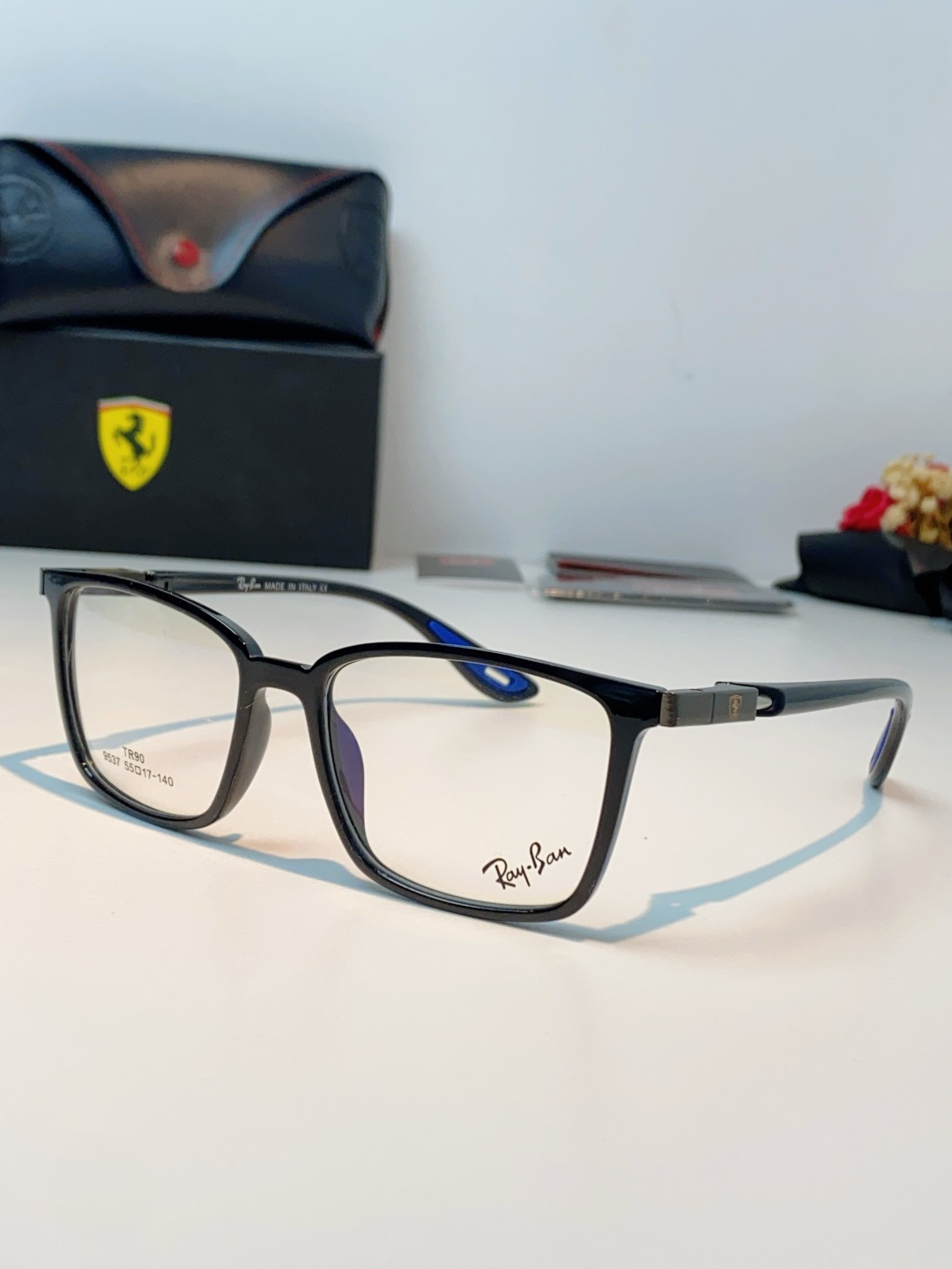 RayBan雷朋法拉利联名款 2026新款商务板材男眼镜架大脸近视可配防蓝光眼镜框RB9537 Size