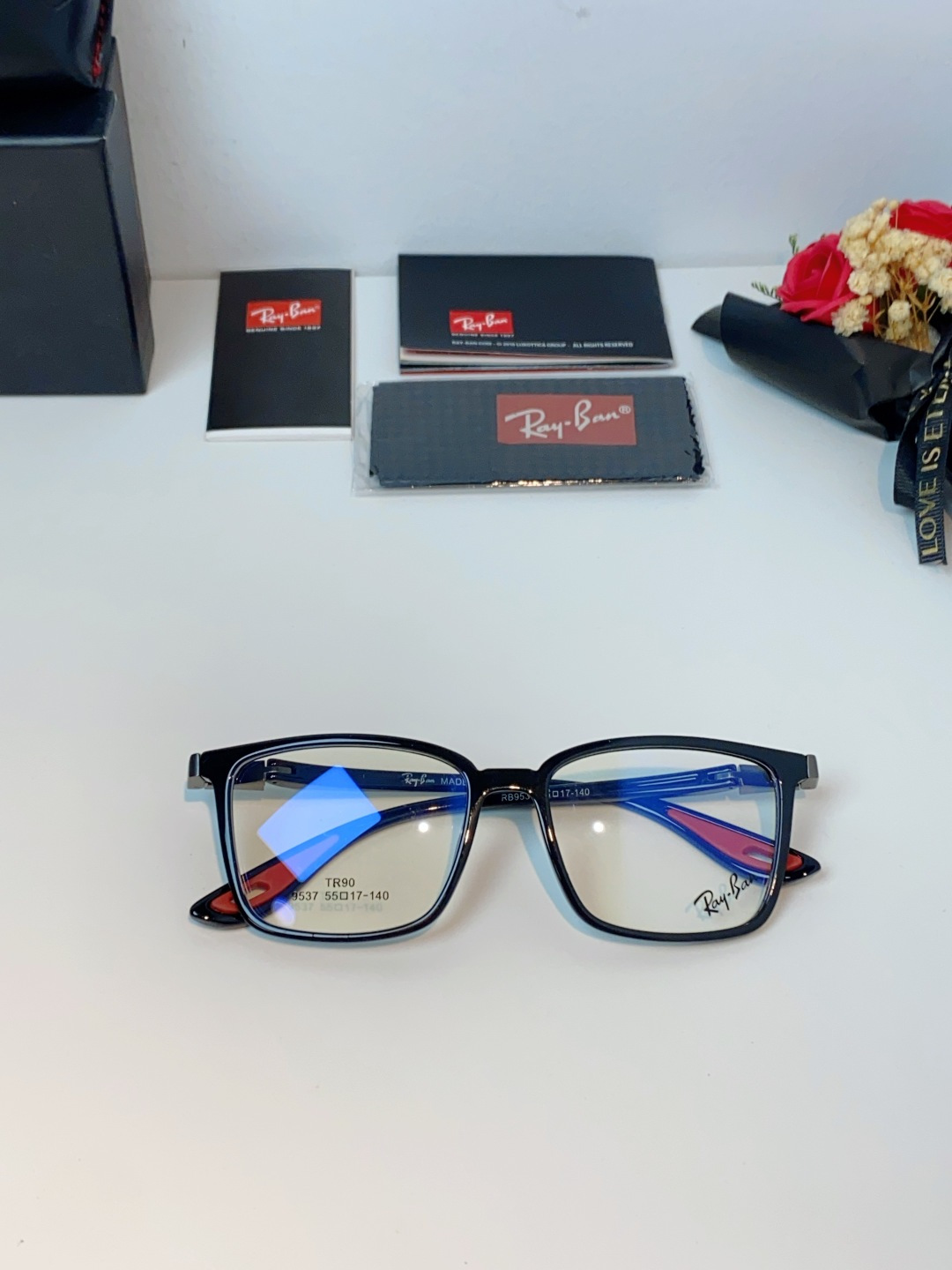 RayBan雷朋法拉利联名款 2026新款商务板材男眼镜架大脸近视可配防蓝光眼镜框RB9537 Size