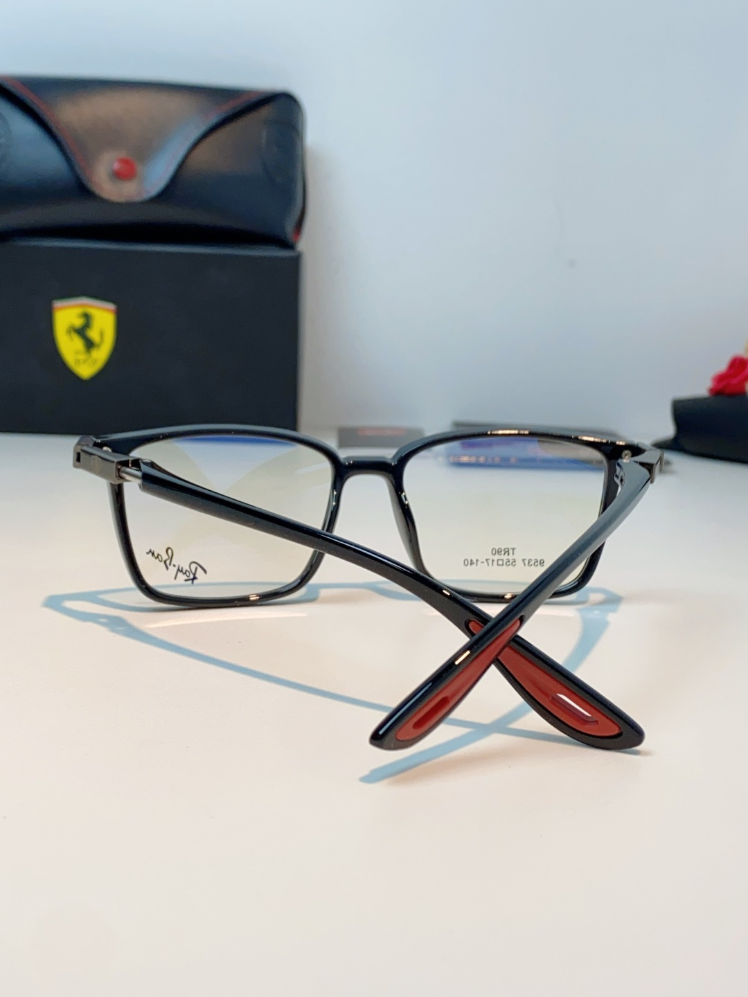 RayBan雷朋法拉利联名款 2026新款商务板材男眼镜架大脸近视可配防蓝光眼镜框RB9537 Size