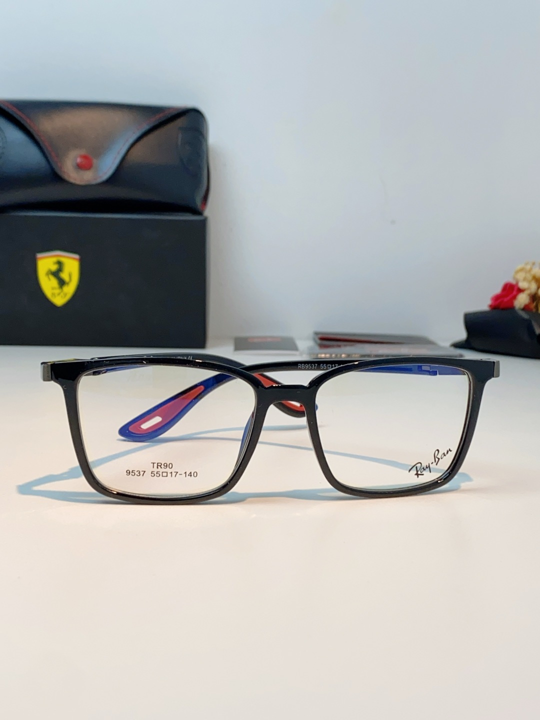 RayBan雷朋法拉利联名款 2026新款商务板材男眼镜架大脸近视可配防蓝光眼镜框RB9537 Size
