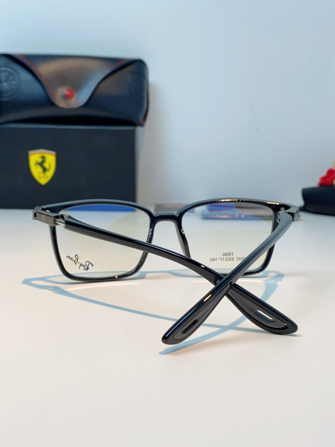 RayBan雷朋法拉利联名款 2026新款商务板材男眼镜架大脸近视可配防蓝光眼镜框RB9537 Size