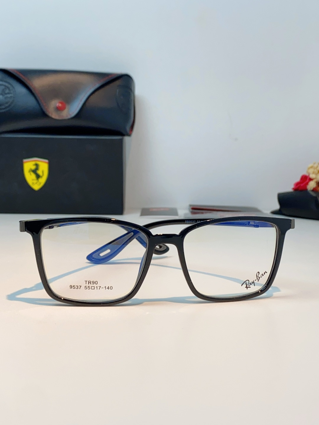 RayBan雷朋法拉利联名款 2026新款商务板材男眼镜架大脸近视可配防蓝光眼镜框RB9537 Size
