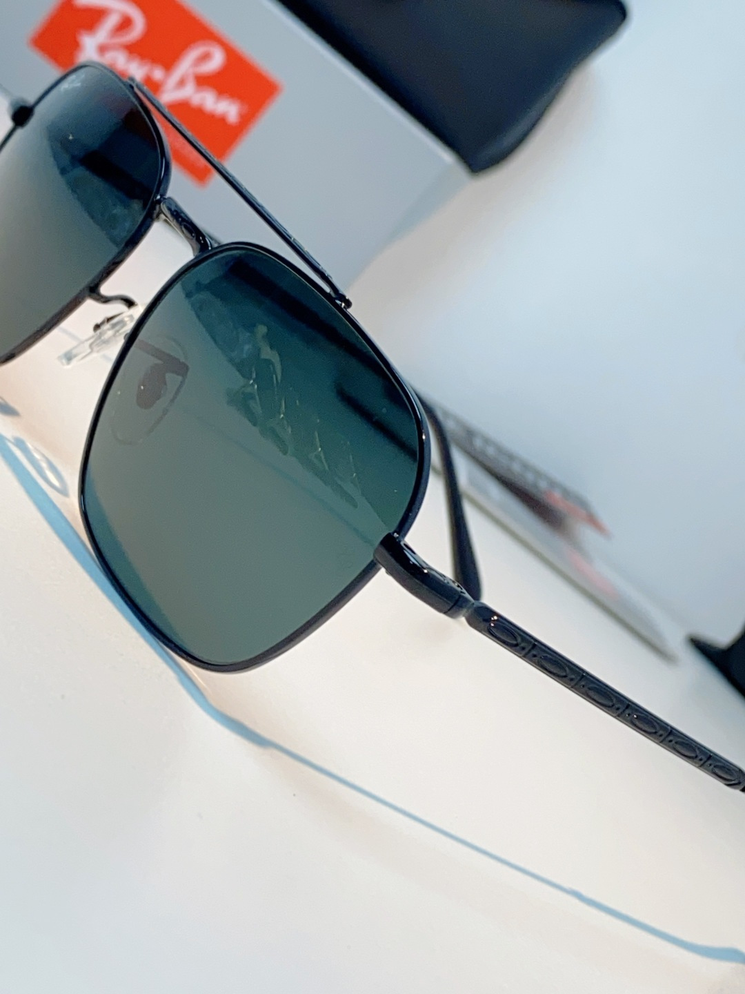 RayBan雷朋 太阳镜金属方形双梁眼镜男女开车防晒墨镜 Caravan 方形框金属太阳眼镜 RB363