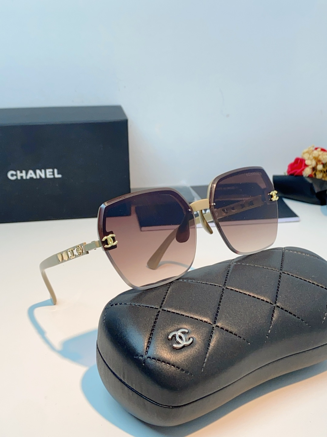 Chanel香奈儿 2026新款曼丝墨镜女2026新款开车防紫外线太阳镜爆款遮阳高级素颜镜