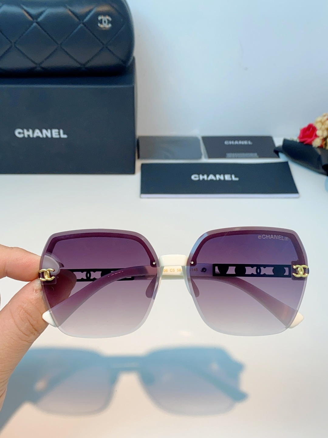 Chanel香奈儿 2026新款曼丝墨镜女2026新款开车防紫外线太阳镜爆款遮阳高级素颜镜