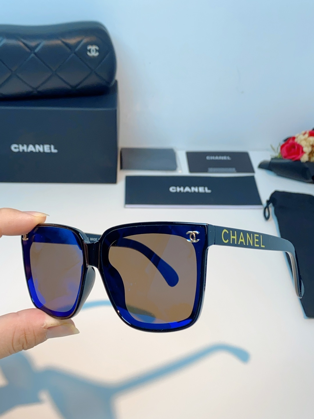Chanel 香奈儿 2026新品网红同款 韩版潮流圆脸大框显瘦女防紫外线高清遮阳街拍百搭偏光太阳镜