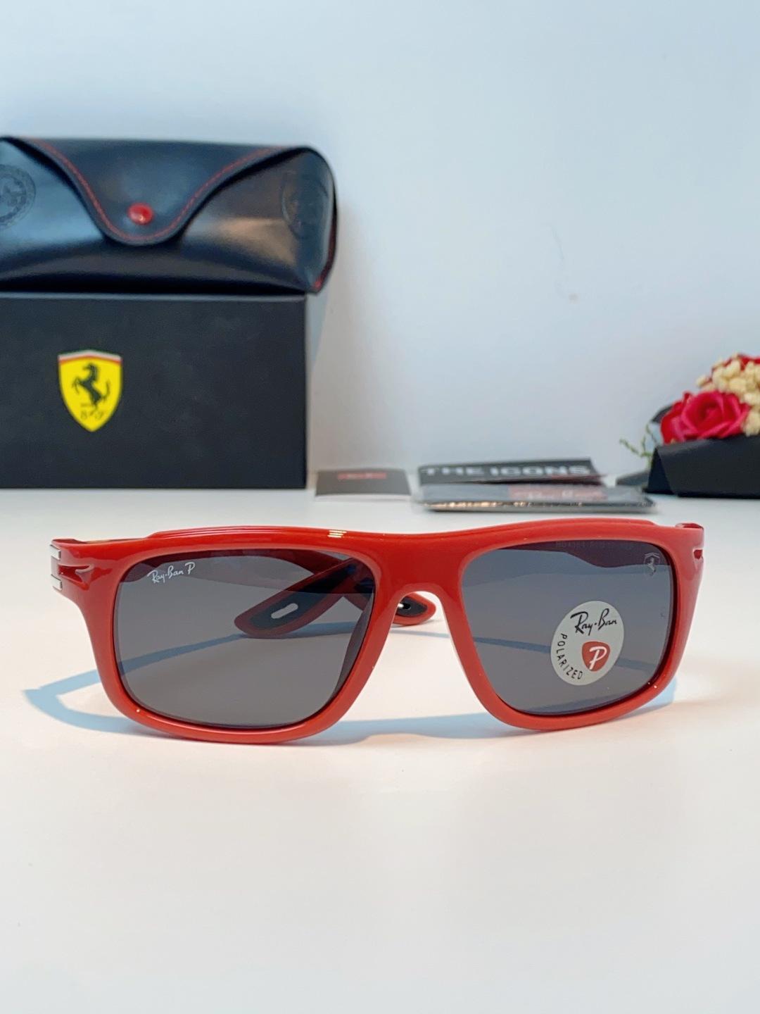 RayBan雷朋法拉利联名 2026新款太阳镜墨镜 树脂偏光级感防紫外线眼镜开车护目 RB4364 Si