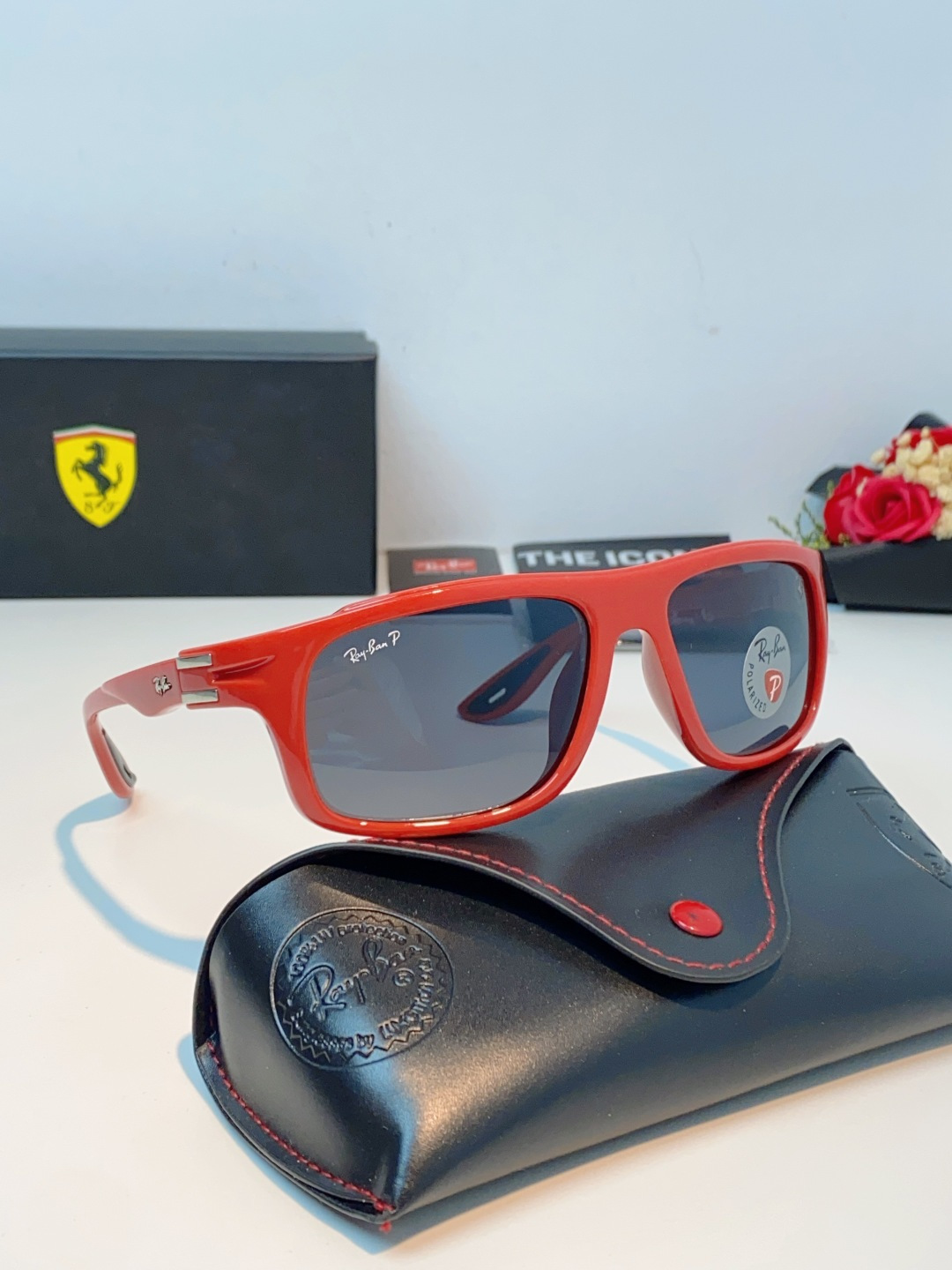 RayBan雷朋法拉利联名 2026新款太阳镜墨镜 树脂偏光级感防紫外线眼镜开车护目 RB4364 Si