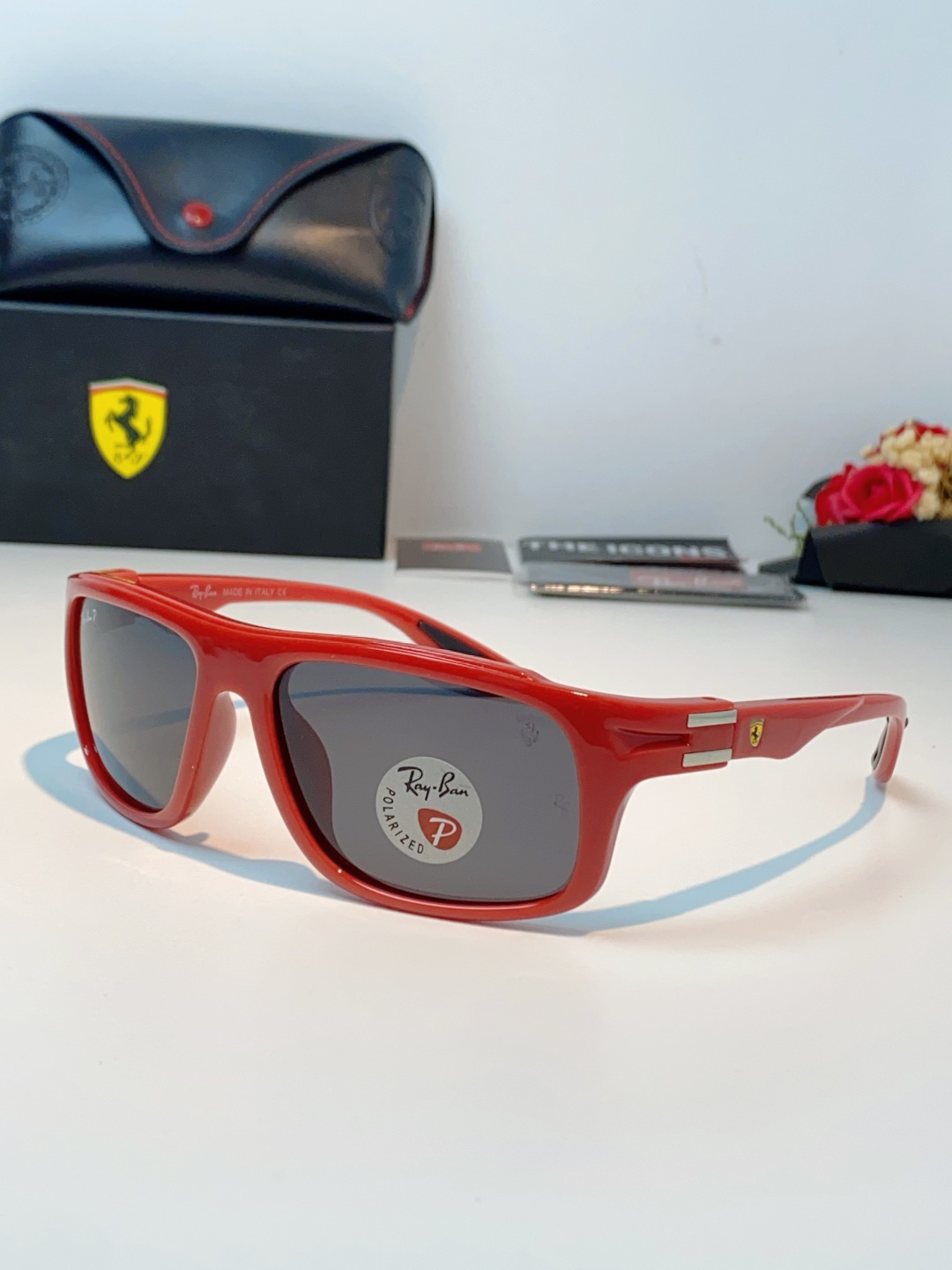 RayBan雷朋法拉利联名 2026新款太阳镜墨镜 树脂偏光级感防紫外线眼镜开车护目 RB4364 Si