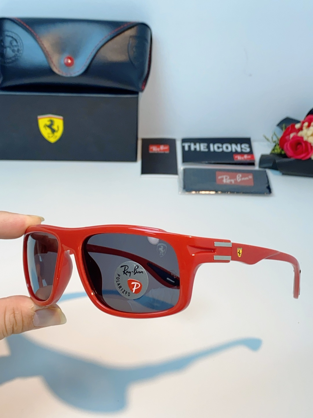 RayBan雷朋法拉利联名 2026新款太阳镜墨镜 树脂偏光级感防紫外线眼镜开车护目 RB4364 Si