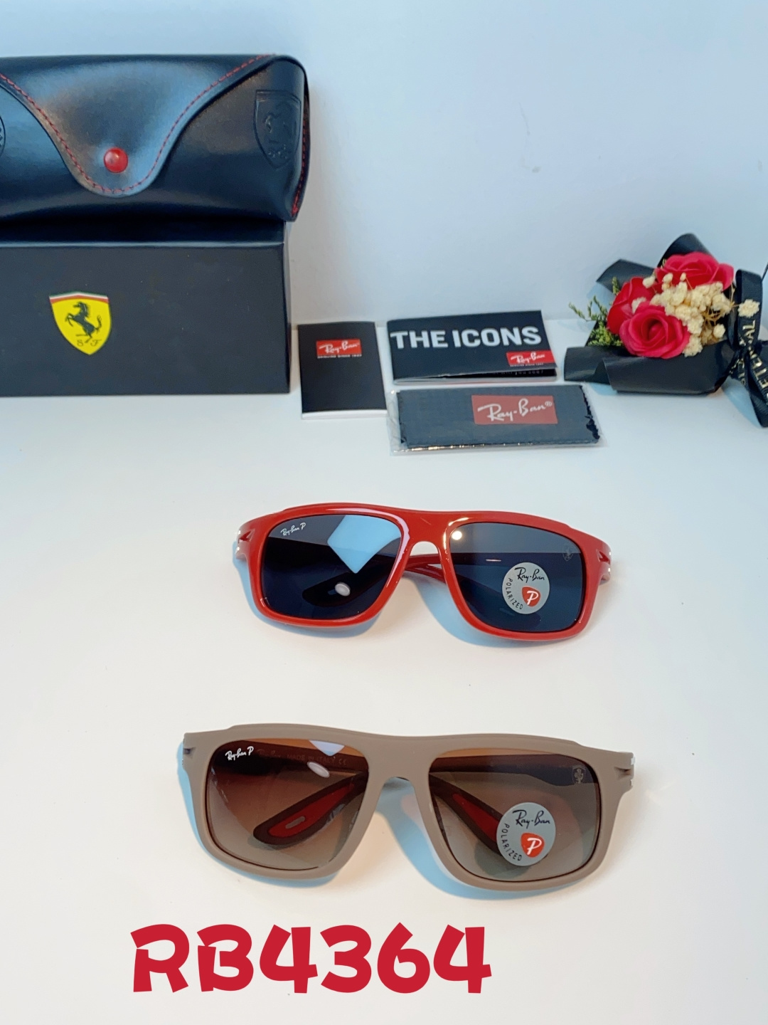RayBan雷朋法拉利联名 2026新款太阳镜墨镜 树脂偏光级感防紫外线眼镜开车护目 RB4364 Si