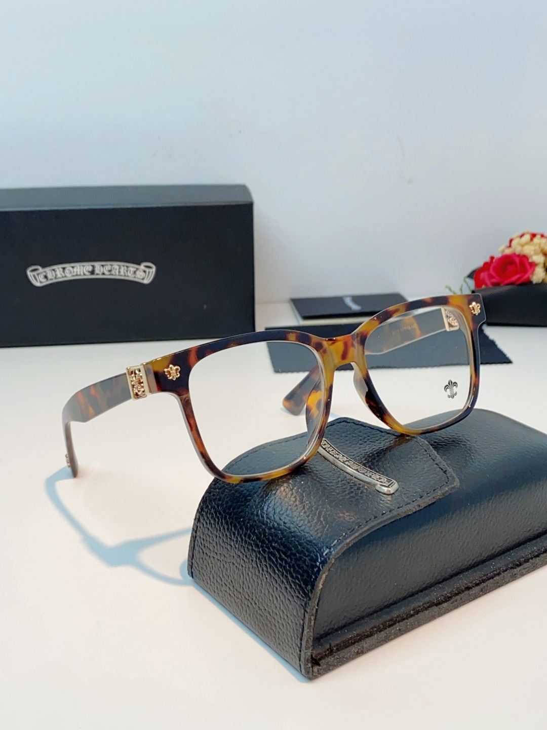 Chrome Hearts 克罗心 2026新款范丞丞同款日系复古经典马蹄扣眼镜架男黑大框商务休闲轻奢男