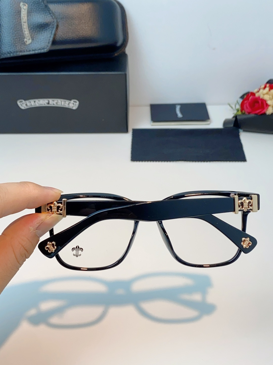 Chrome Hearts 克罗心 2026新款范丞丞同款日系复古经典马蹄扣眼镜架男黑大框商务休闲轻奢男