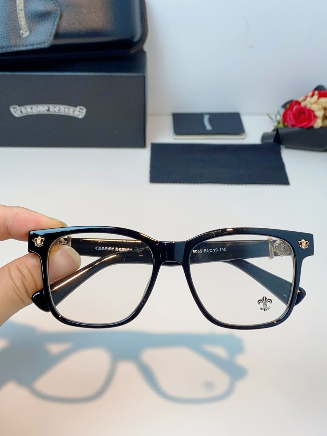 Chrome Hearts 克罗心 2026新款范丞丞同款日系复古经典马蹄扣眼镜架男黑大框商务休闲轻奢男