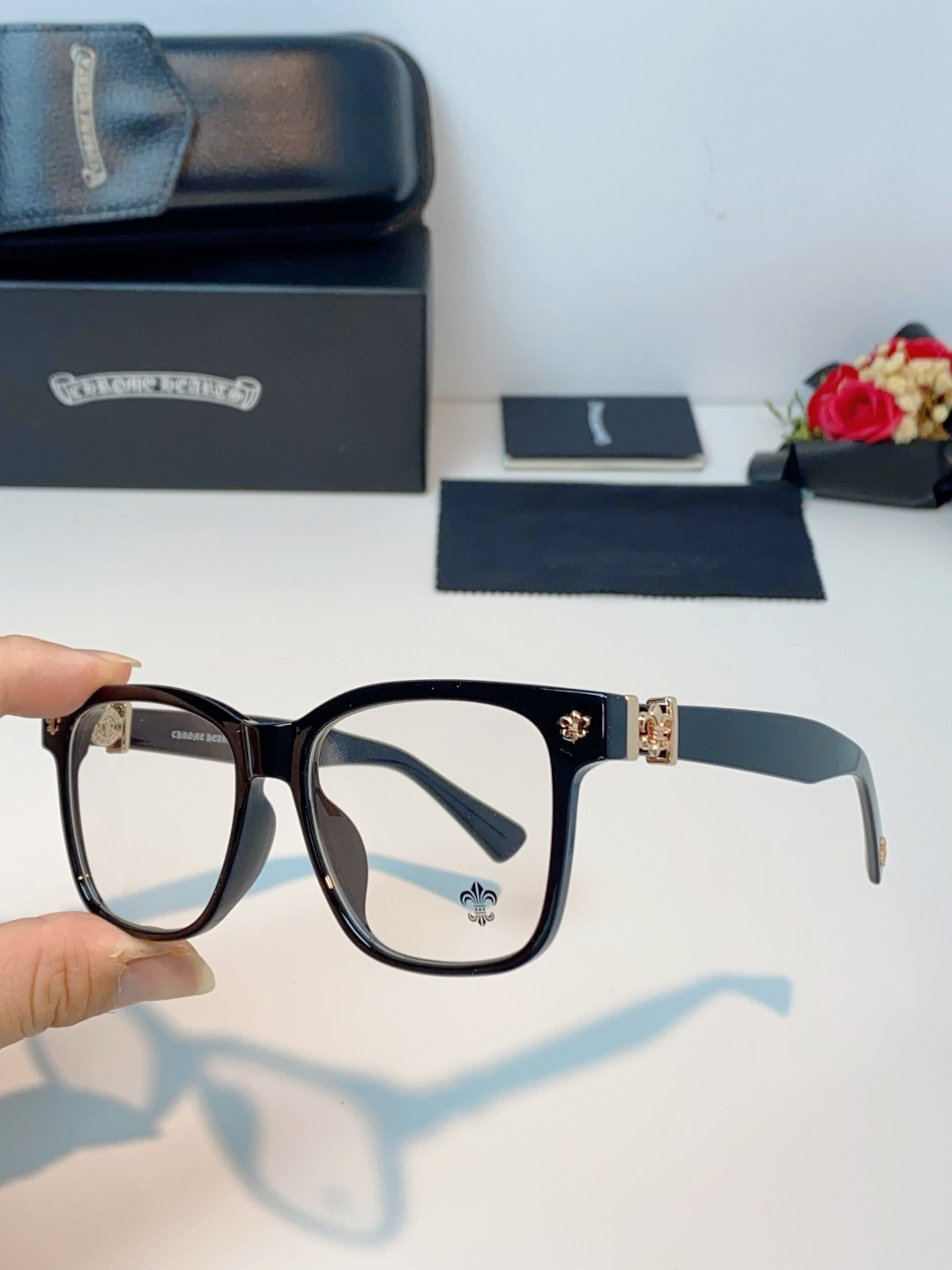 Chrome Hearts 克罗心 2026新款范丞丞同款日系复古经典马蹄扣眼镜架男黑大框商务休闲轻奢男