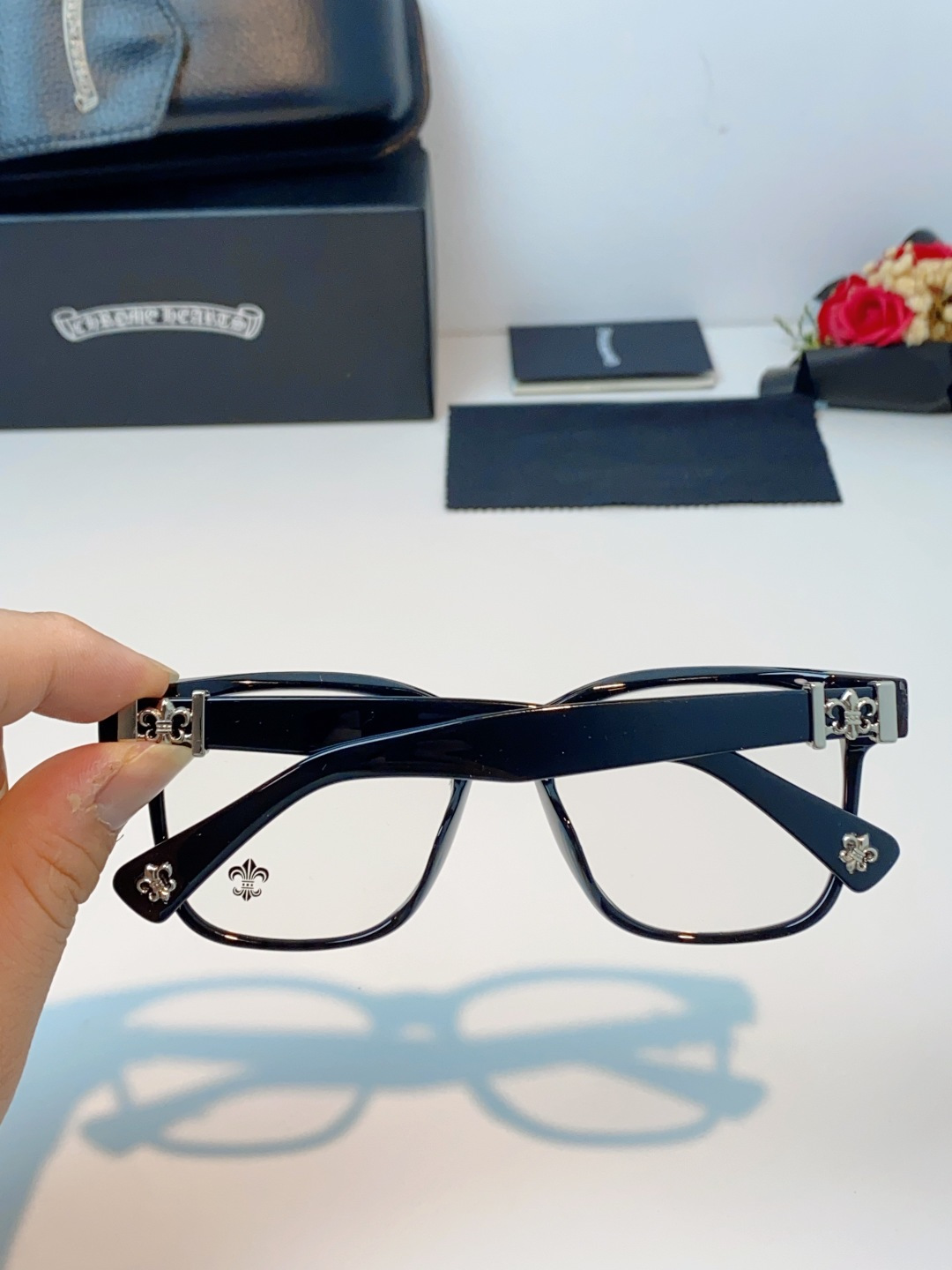 Chrome Hearts 克罗心 2026新款范丞丞同款日系复古经典马蹄扣眼镜架男黑大框商务休闲轻奢男