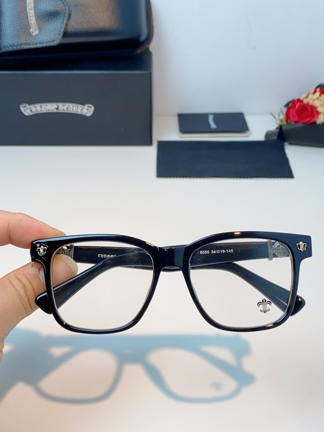 Chrome Hearts 克罗心 2026新款范丞丞同款日系复古经典马蹄扣眼镜架男黑大框商务休闲轻奢男