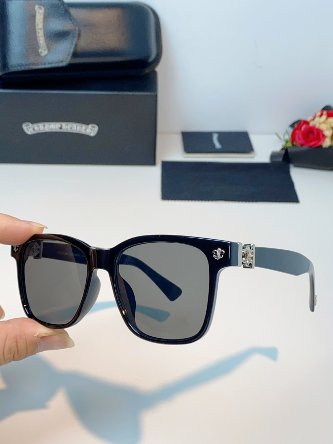 Chrome Hearts 克罗心 2026新款范丞丞同款日系复古经典马蹄扣眼镜架男黑大框商务休闲轻奢男