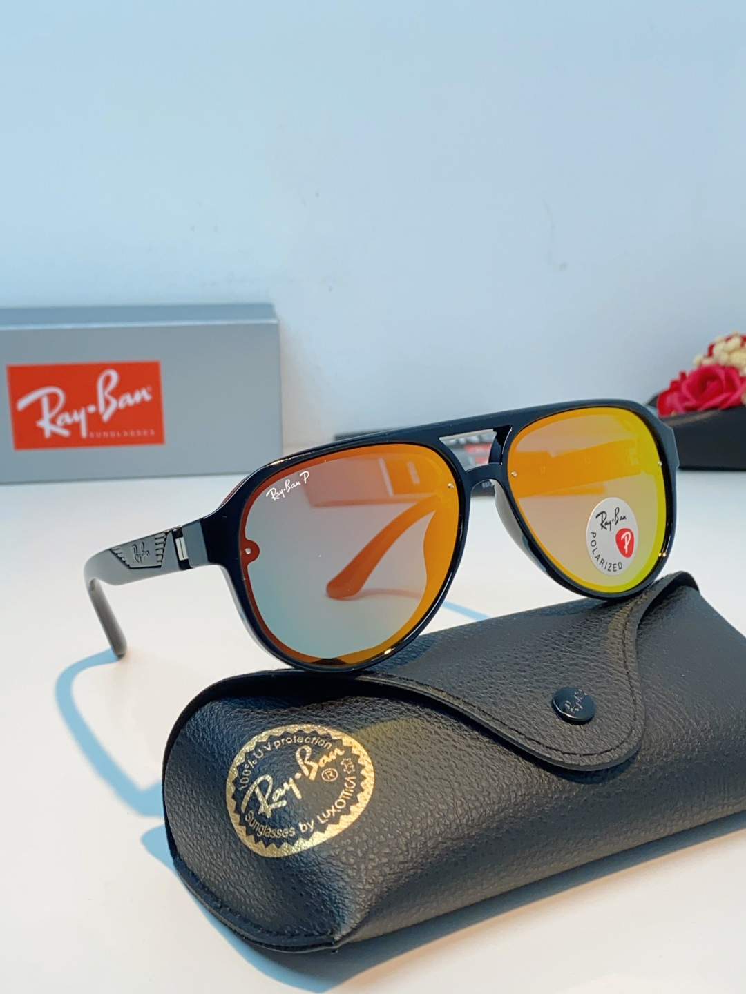 RayBan雷朋 2026新款蛤蟆框新款女防紫外线墨镜欧美复古运动风男太阳镜舒适通用外贸美式眼镜 RB8
