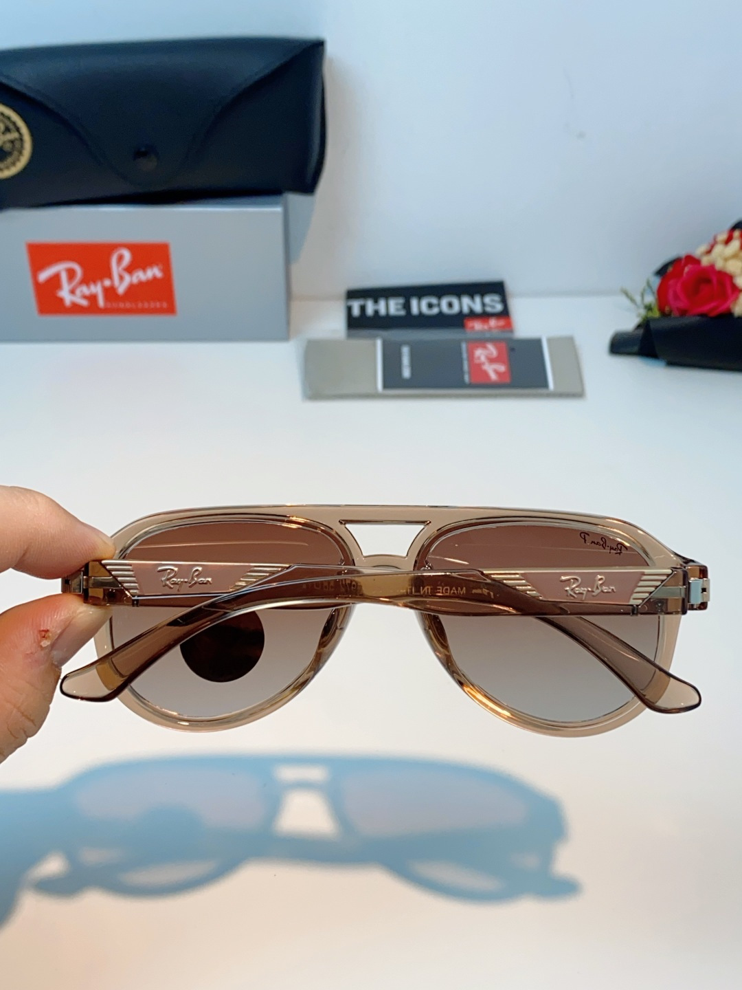 RayBan雷朋 2026新款蛤蟆框新款女防紫外线墨镜欧美复古运动风男太阳镜舒适通用外贸美式眼镜 RB8