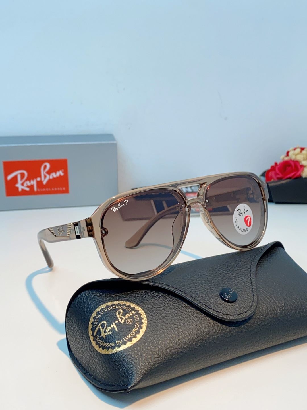 RayBan雷朋 2026新款蛤蟆框新款女防紫外线墨镜欧美复古运动风男太阳镜舒适通用外贸美式眼镜 RB8