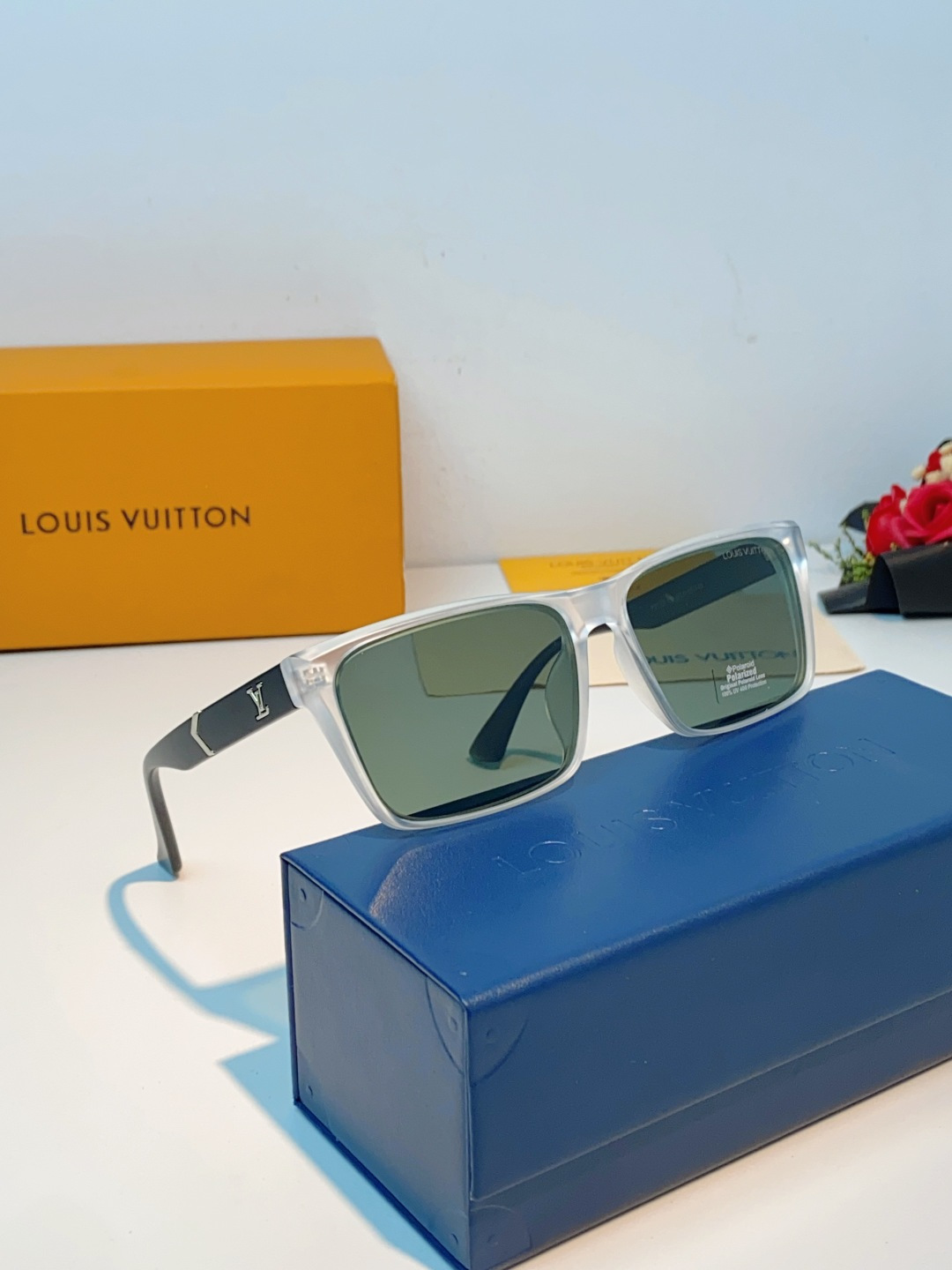 Louis Vuitton路易威登 2026Lv新款玻璃太阳镜男士司机方形眼镜开车钓鱼抗强光玻璃眼镜墨镜