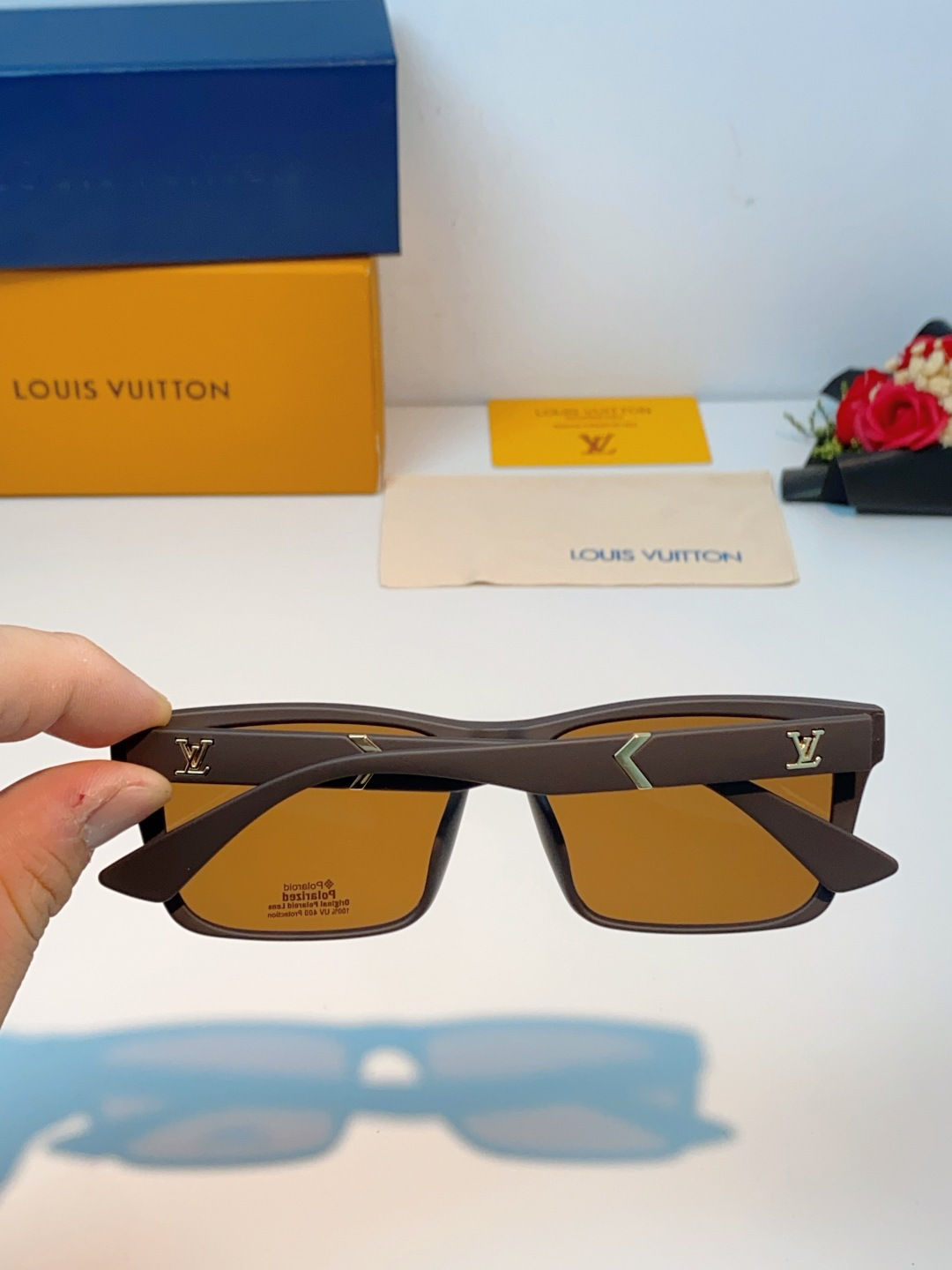 Louis Vuitton路易威登 2026Lv新款玻璃太阳镜男士司机方形眼镜开车钓鱼抗强光玻璃眼镜墨镜