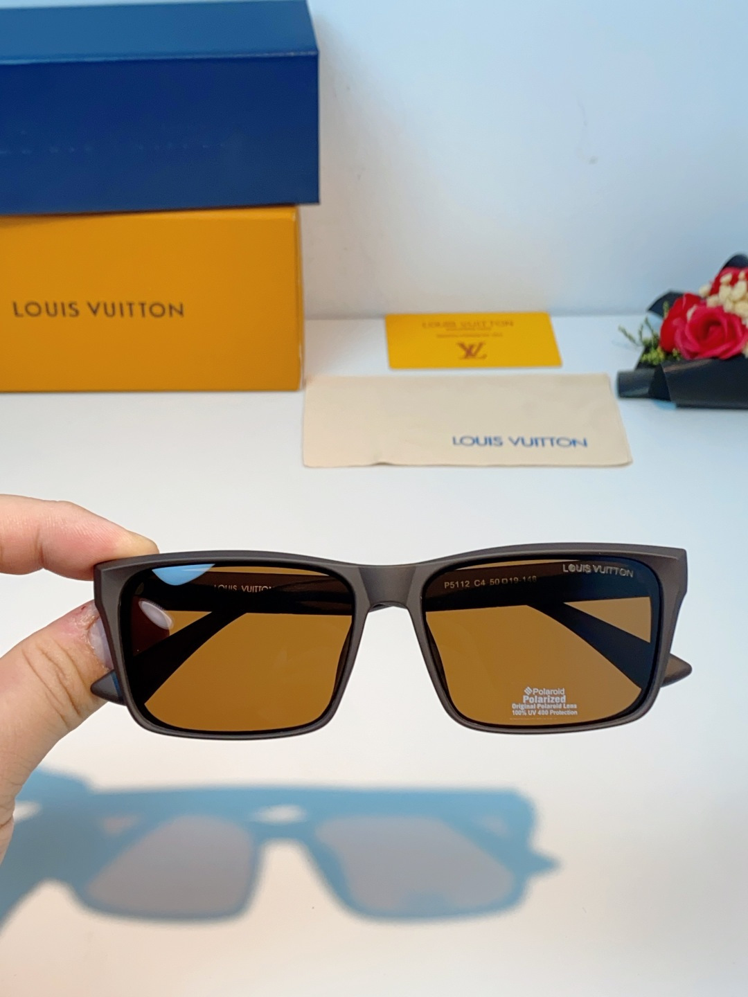 Louis Vuitton路易威登 2026Lv新款玻璃太阳镜男士司机方形眼镜开车钓鱼抗强光玻璃眼镜墨镜