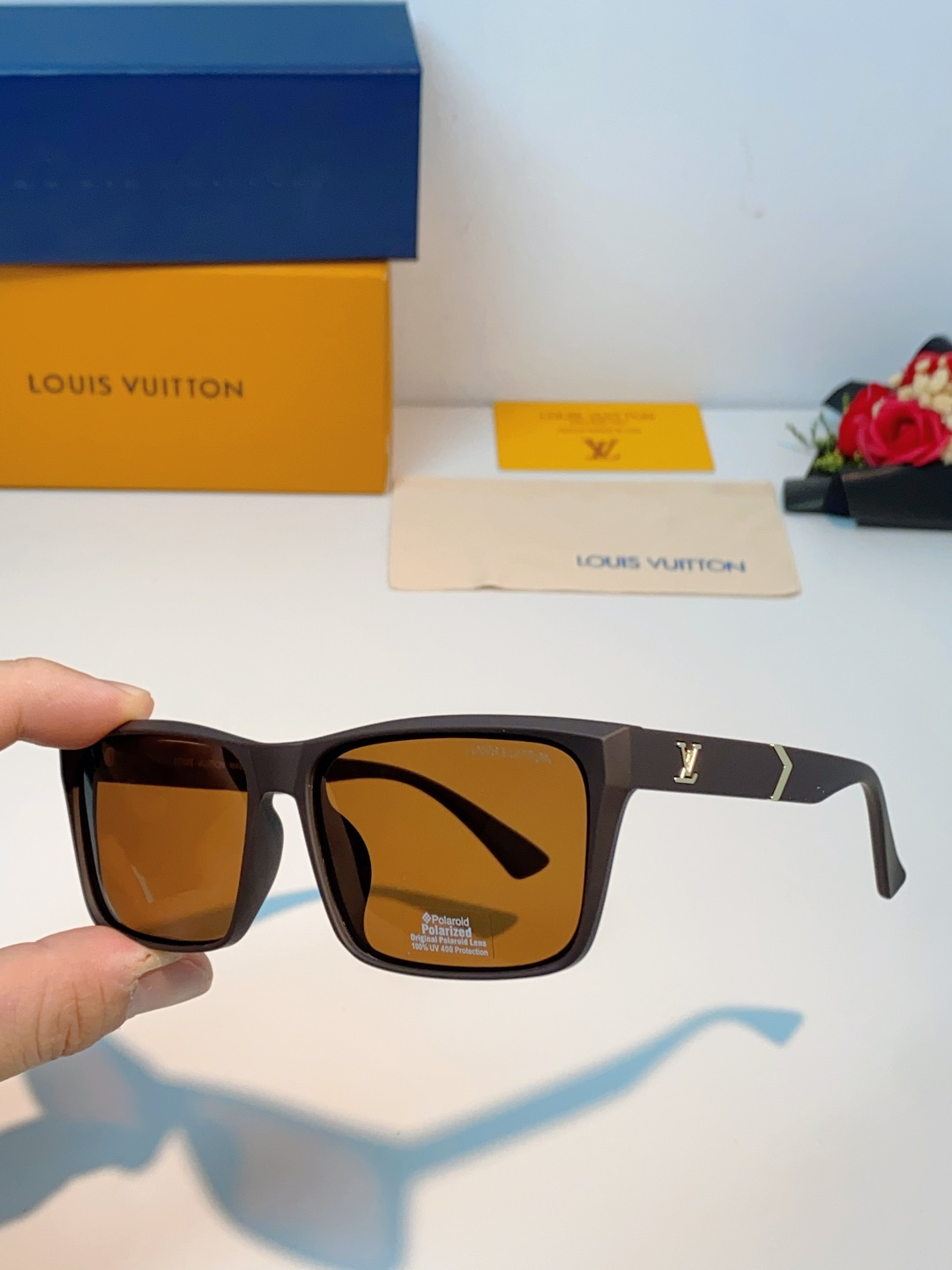 Louis Vuitton路易威登 2026Lv新款玻璃太阳镜男士司机方形眼镜开车钓鱼抗强光玻璃眼镜墨镜