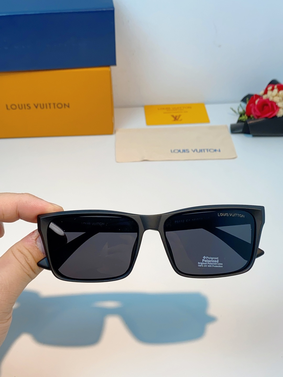 Louis Vuitton路易威登 2026Lv新款玻璃太阳镜男士司机方形眼镜开车钓鱼抗强光玻璃眼镜墨镜