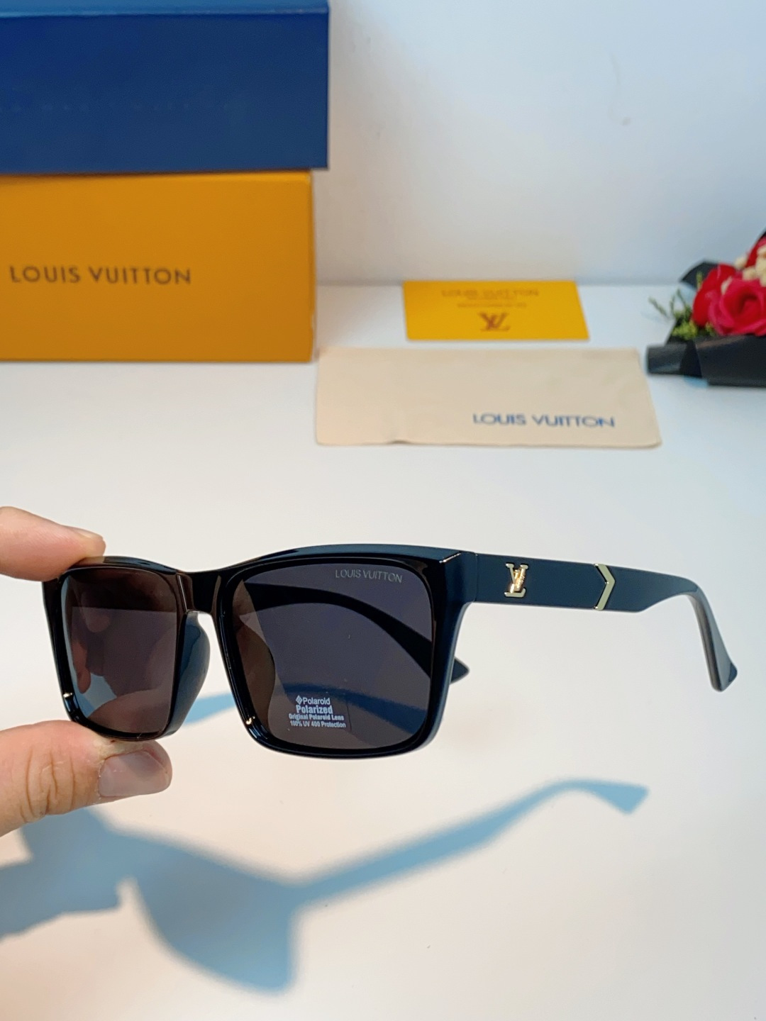 Louis Vuitton路易威登 2026Lv新款玻璃太阳镜男士司机方形眼镜开车钓鱼抗强光玻璃眼镜墨镜