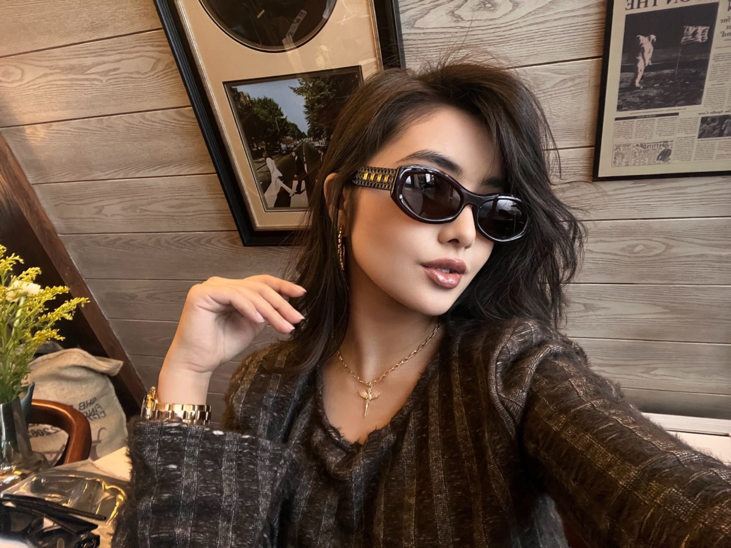 Chanel香奈儿 2026新款大框椭圆型墨镜高质感小脸时尚镜腿太阳镜开车百搭黑白拼色 女士墨镜