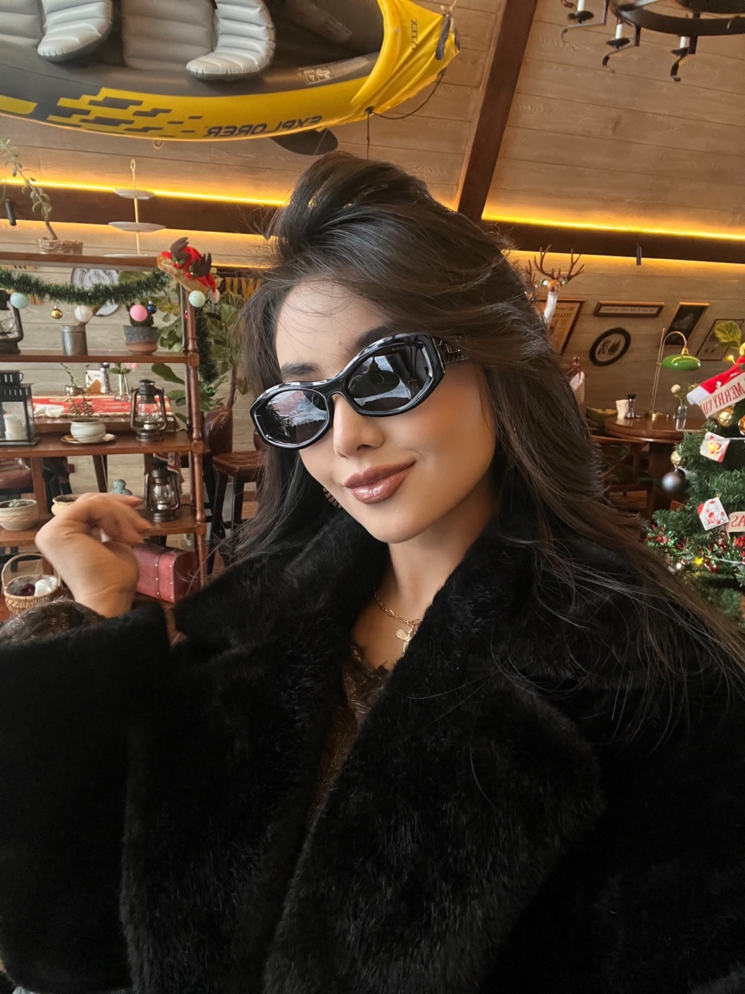 Chanel香奈儿 2026新款大框椭圆型墨镜高质感小脸时尚镜腿太阳镜开车百搭黑白拼色 女士墨镜