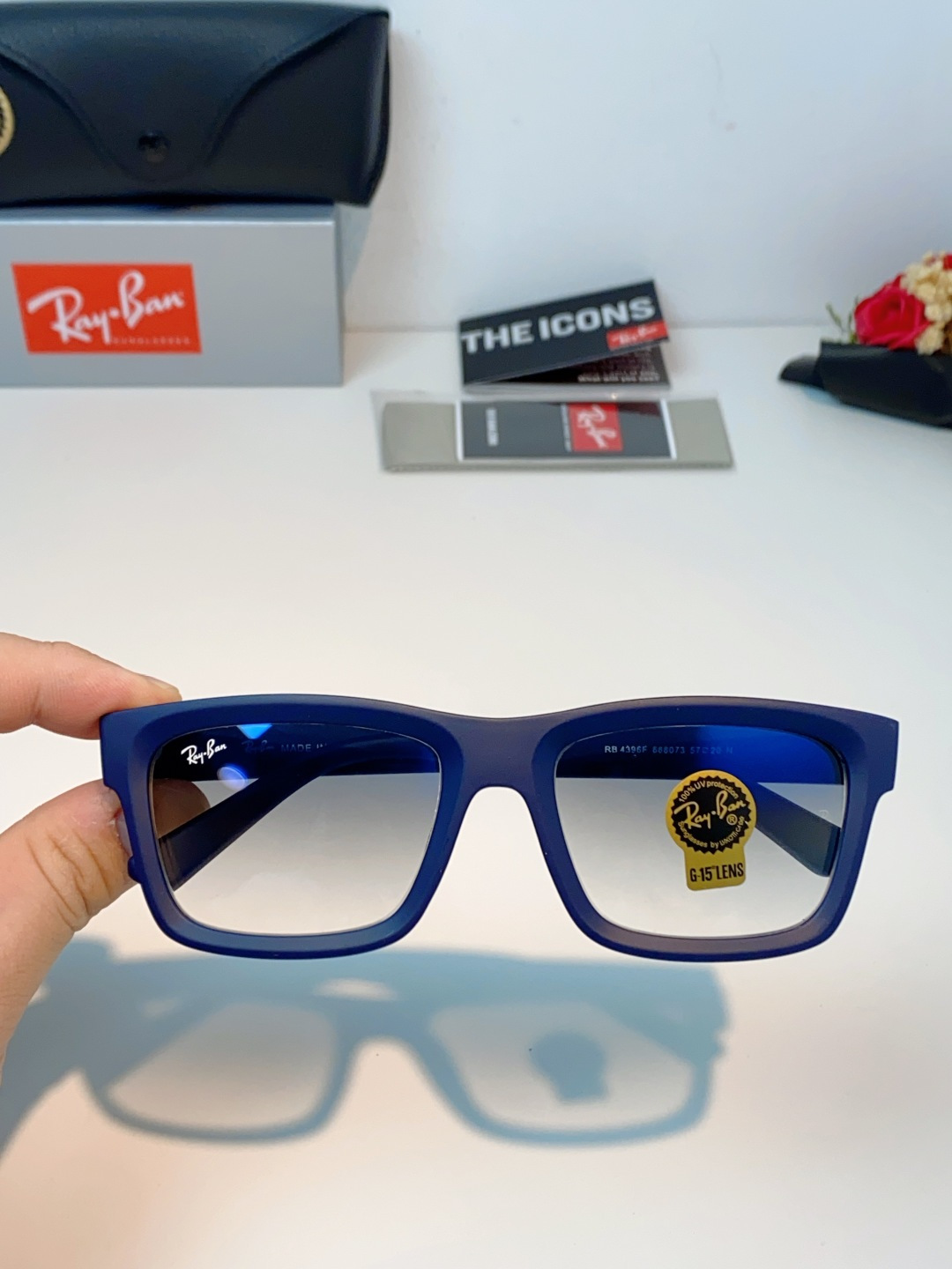 RayBan雷朋 高品质钢化玻璃太阳眼镜男士驾驶司机高清墨镜钓鱼防紫外线防强光眼镜 RB4396 Siz